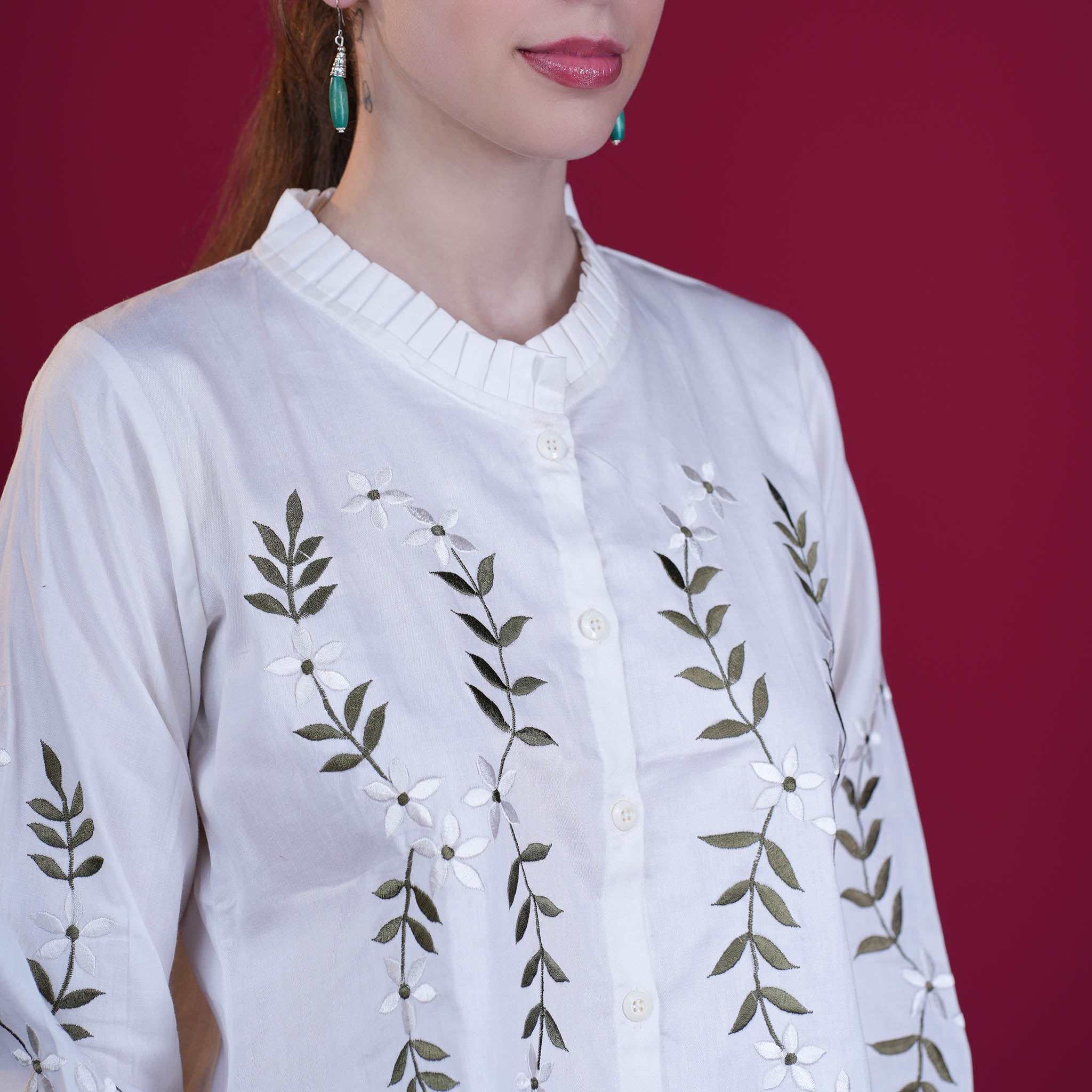 Embroidered Cotton Linen Tunic