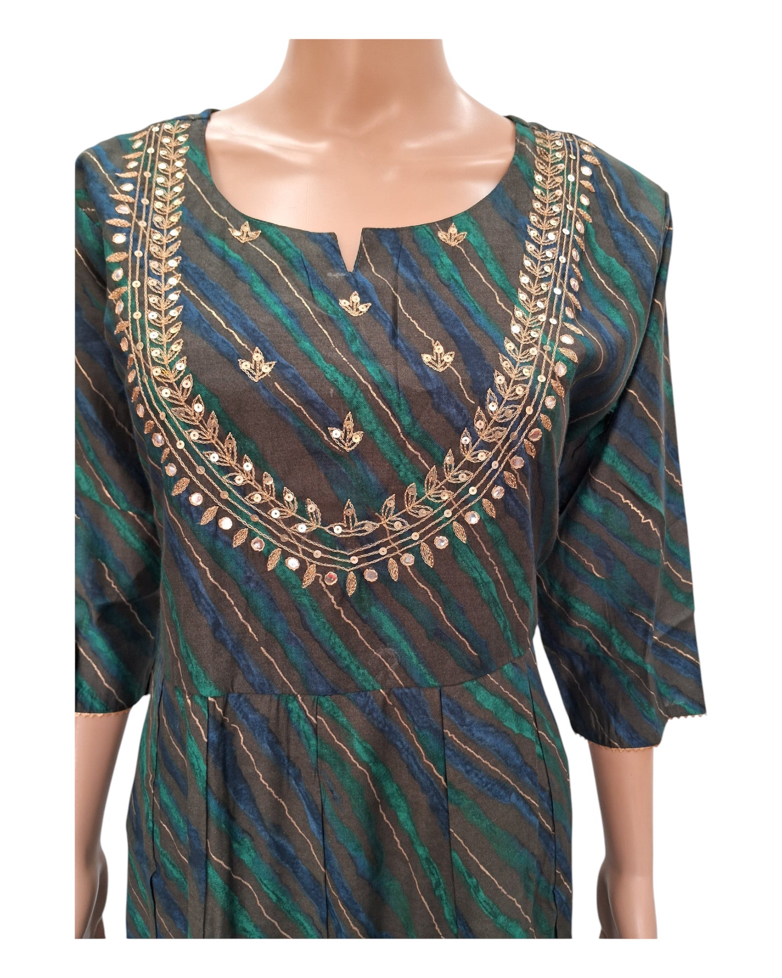 Buy Ethnic Chanderi Silk One Piece Dress With Dupatta – Tvahra