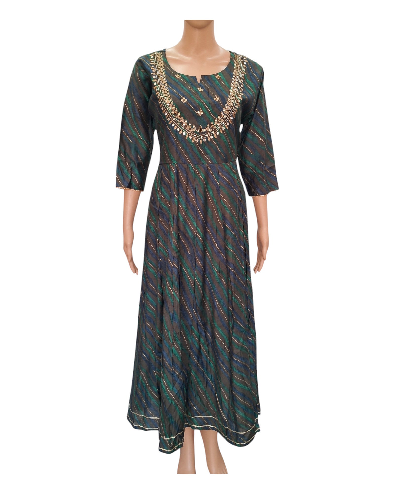 Buy Ethnic Chanderi Silk One Piece Dress With Dupatta – Tvahra