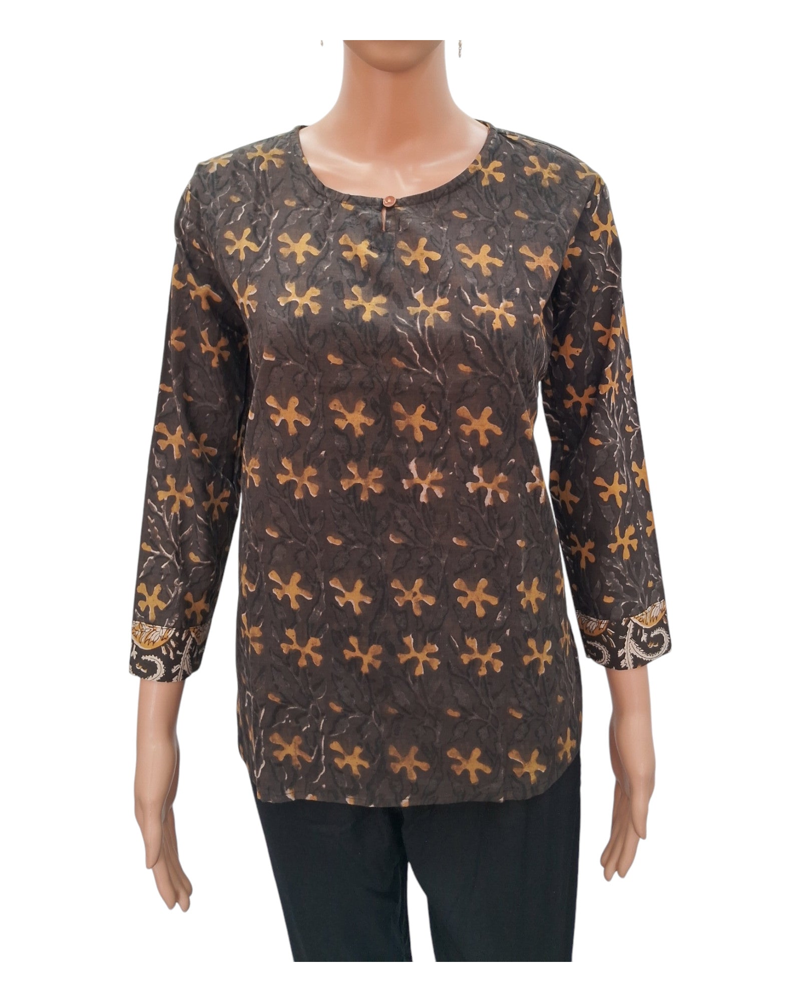 Buy Simple Cotton Tunic With Button – Tvahra