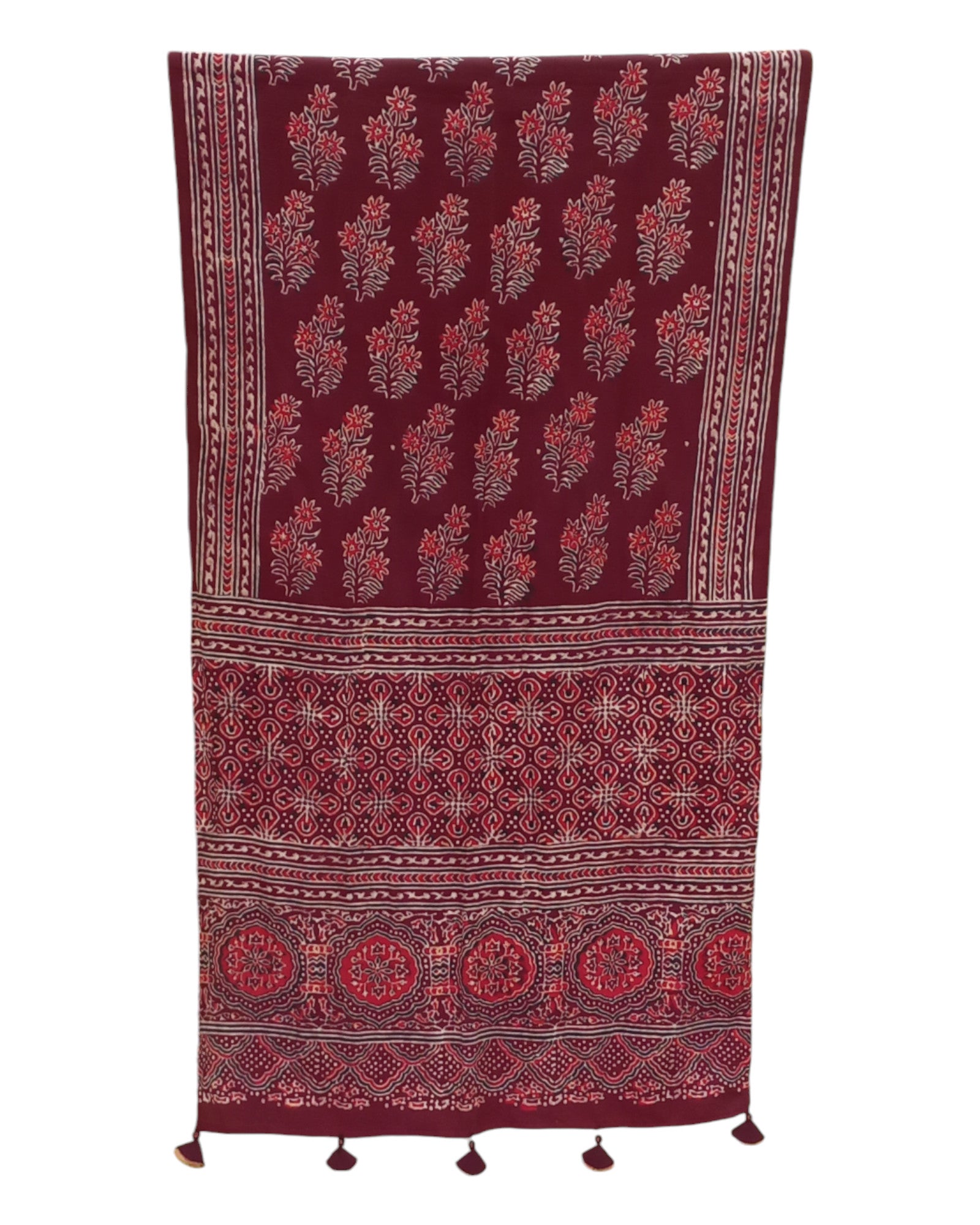 Ajrakh Print Cotton Satin Stole