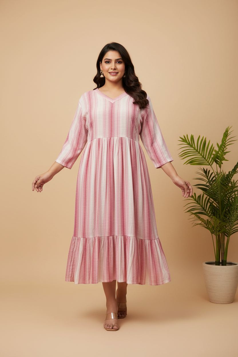 Cotton Linen One Piece Dress