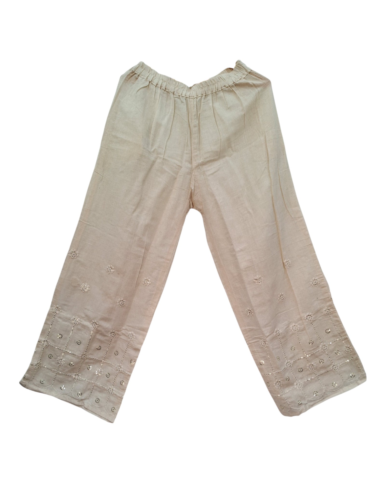 Buy Sequin And Embroidery at Bottom Khadi Cotton Pallazo – Tvahra