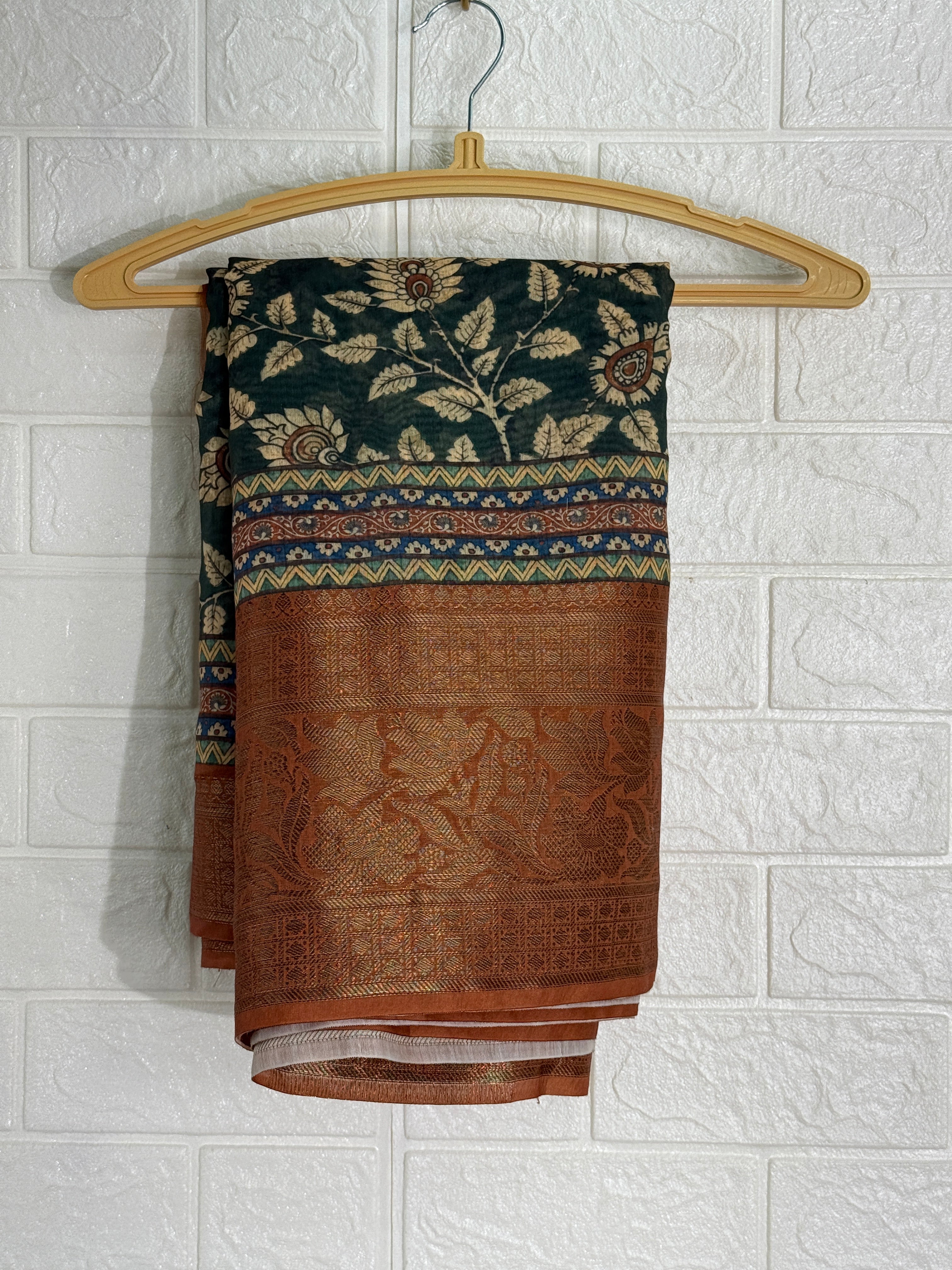 Floral Print Chanderi Cotton Saree