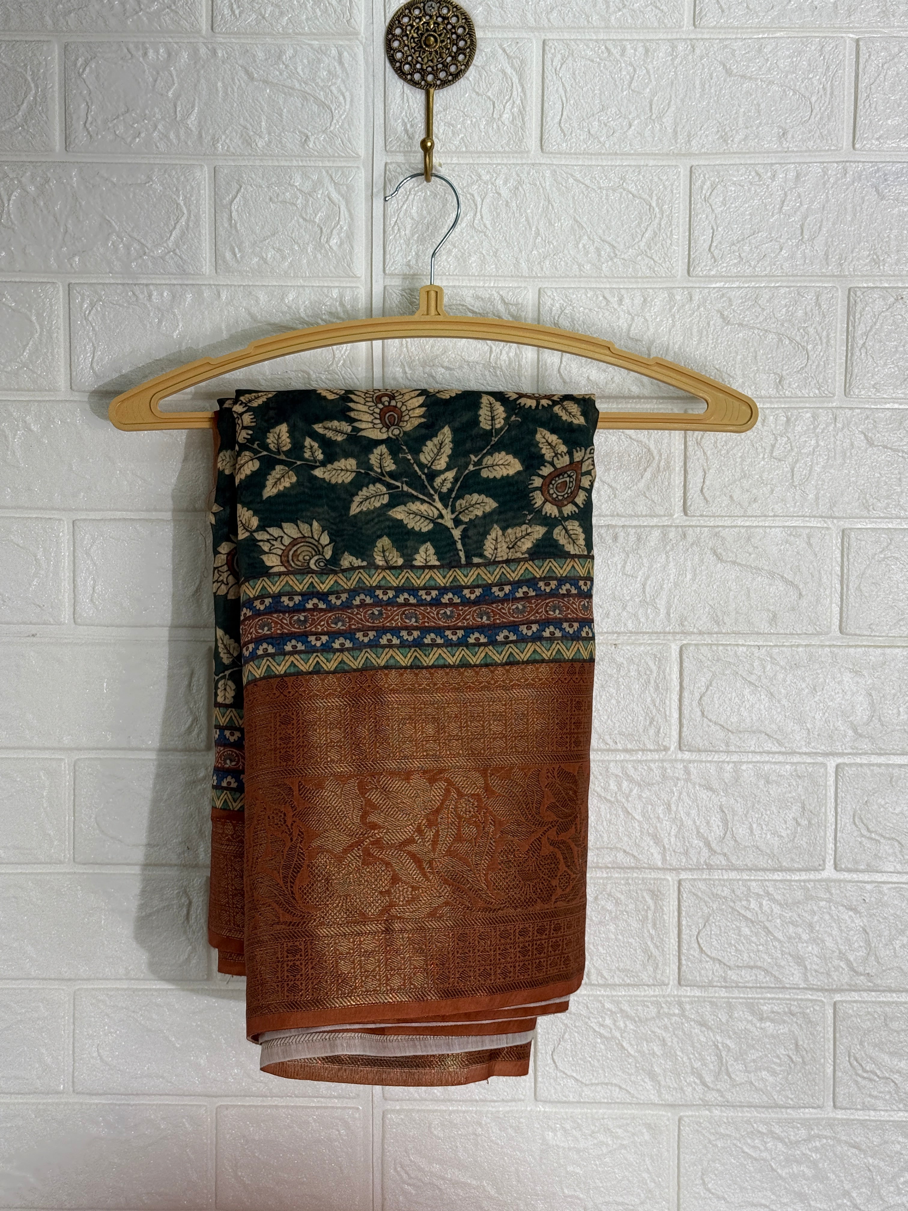 Floral Print Chanderi Cotton Saree