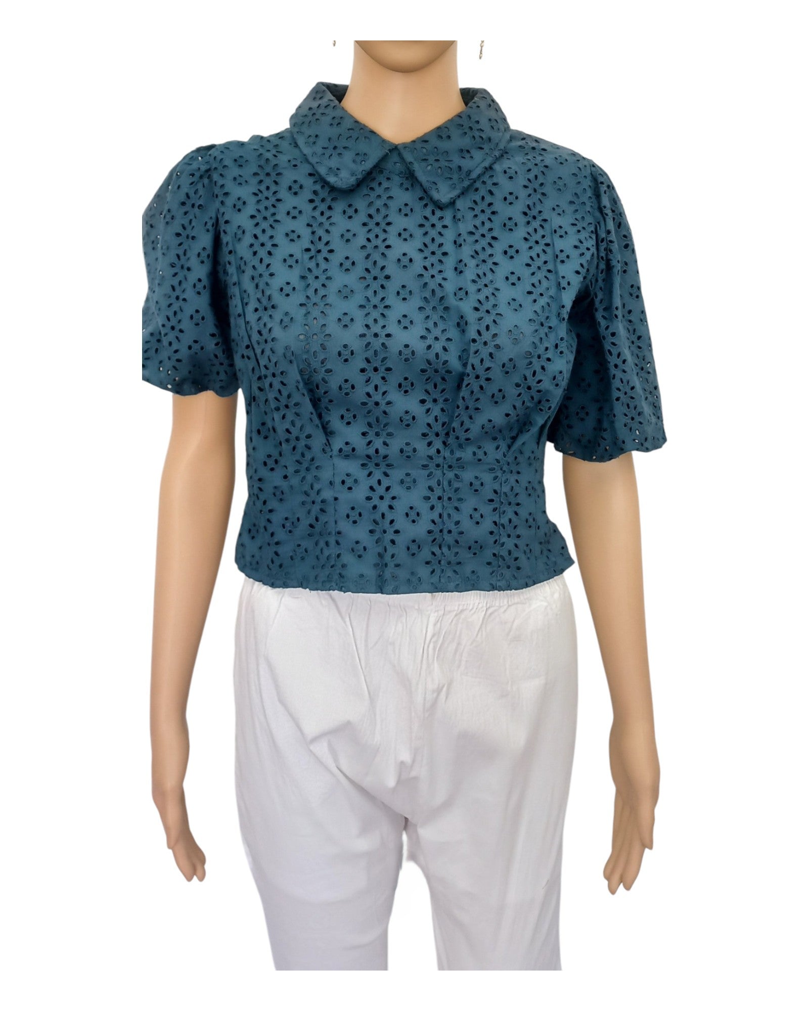 Cotton Hakoba Crop Top With Bow