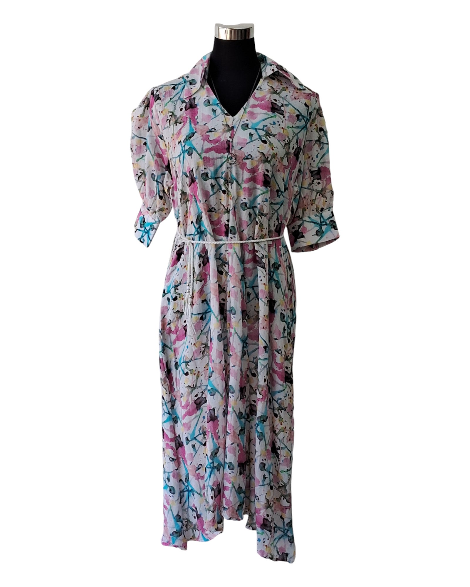 Buy Digital Print Linen Cotton One Piece Dress – Tvahra