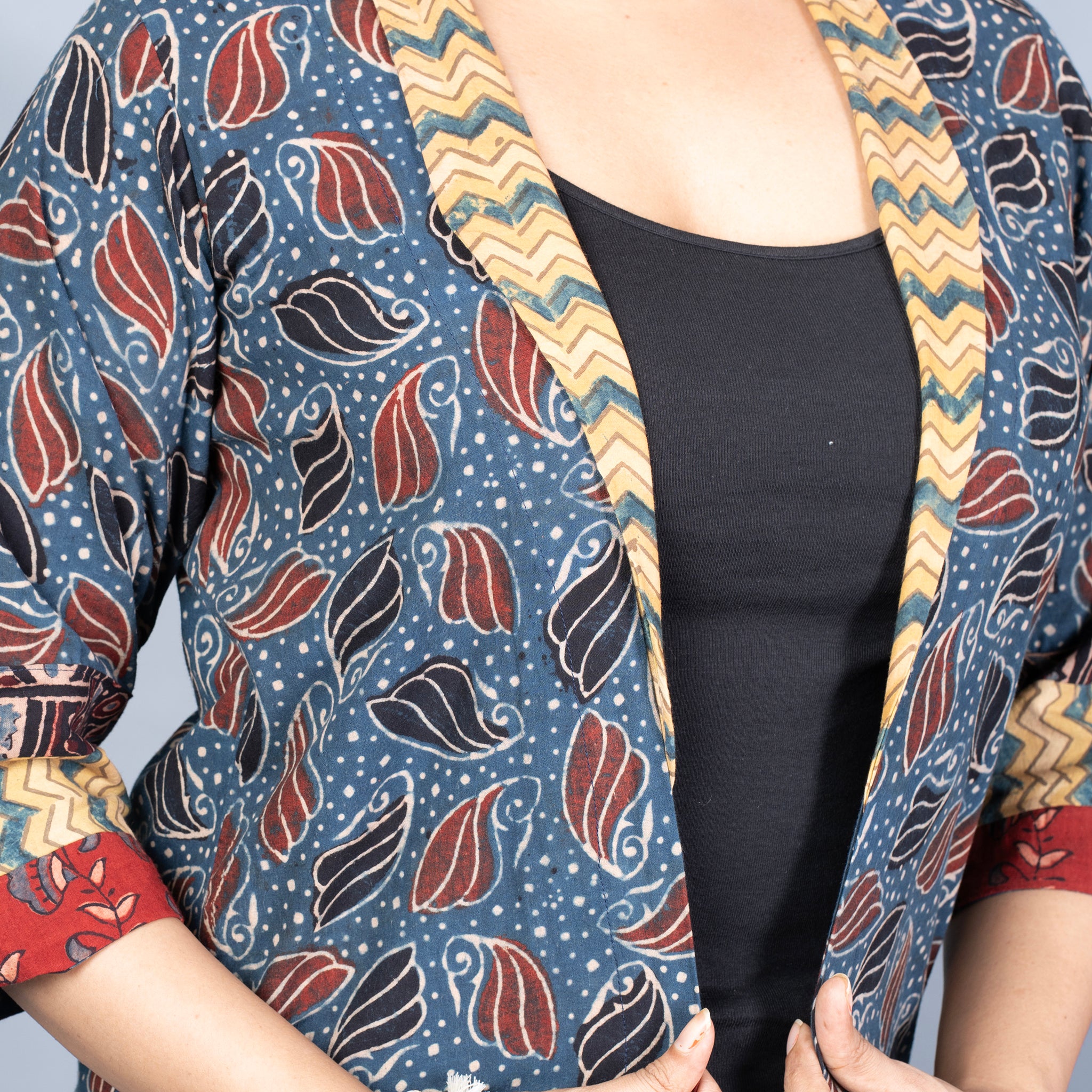 Ajrakh Hand Block Print Cotton Shrug