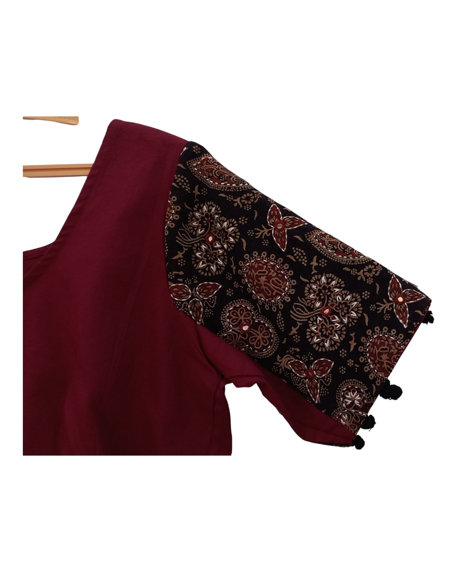 Buy Embroideried Ajrakh Cotton Blouse – Tvahra