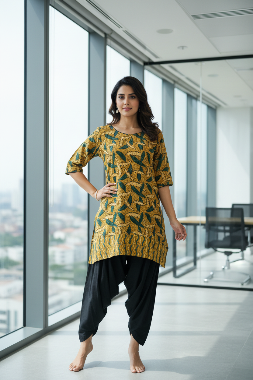 Ajrakh Print Cotton Dhoti Kurta Set