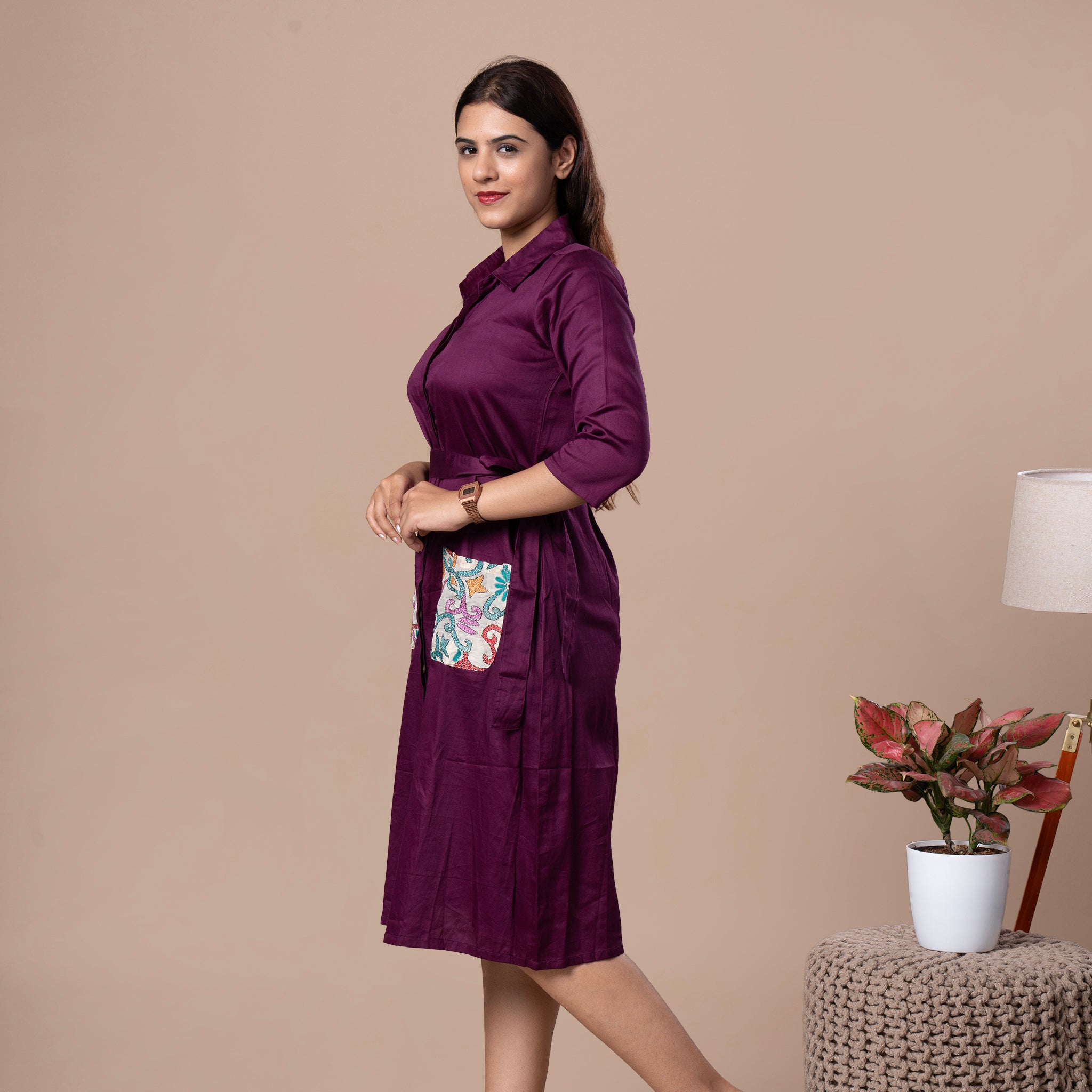 Cotton Silk One Piece Dress