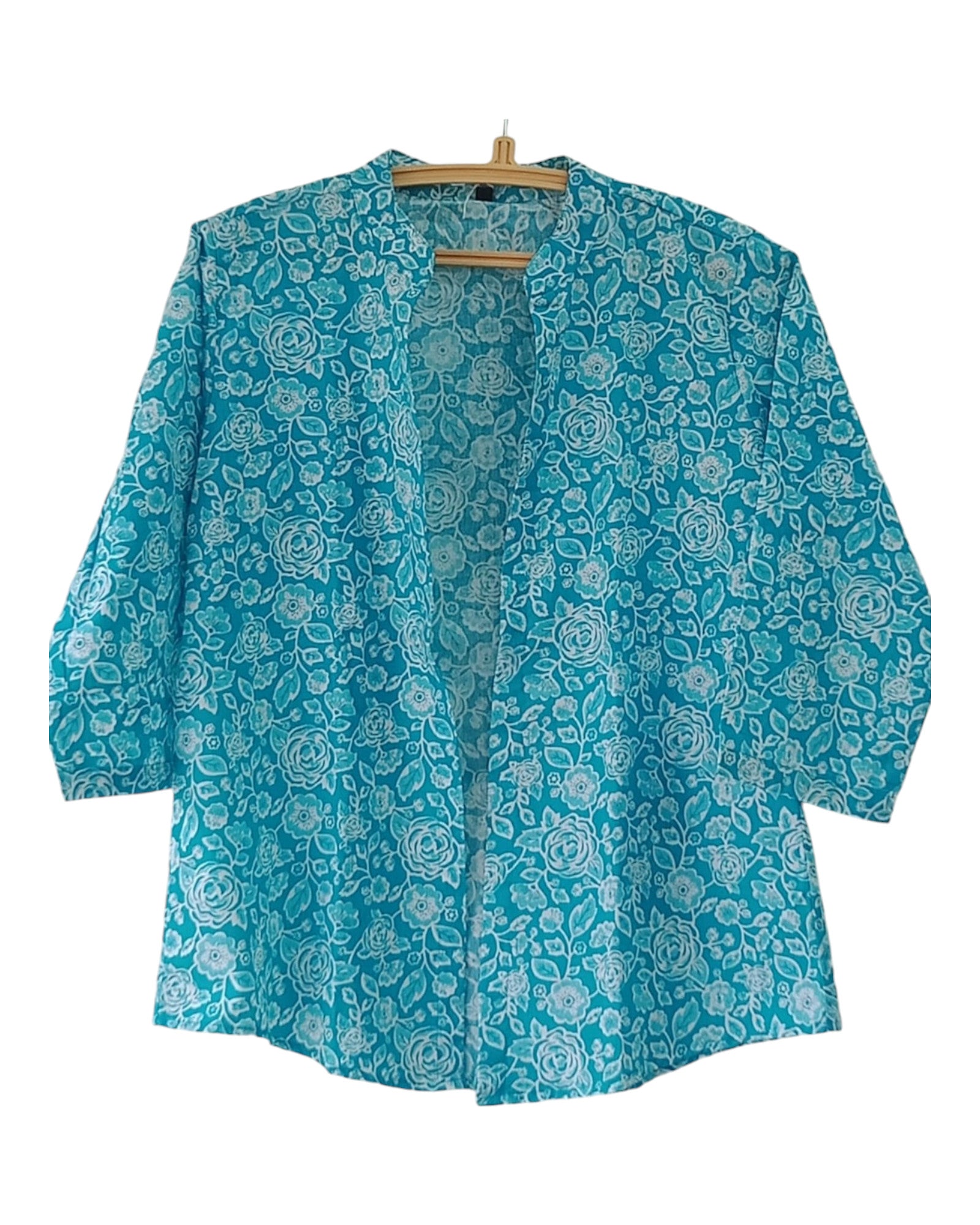 Buy Gurjari Print Short Cotton Shrug in green – Tvahra