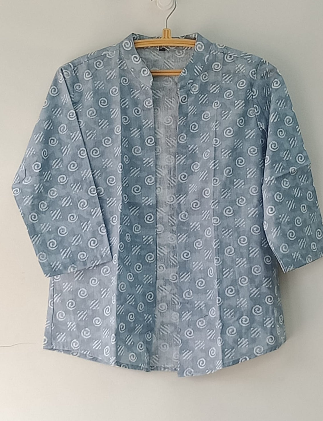 Cotton Printed Short Shrug - Gray