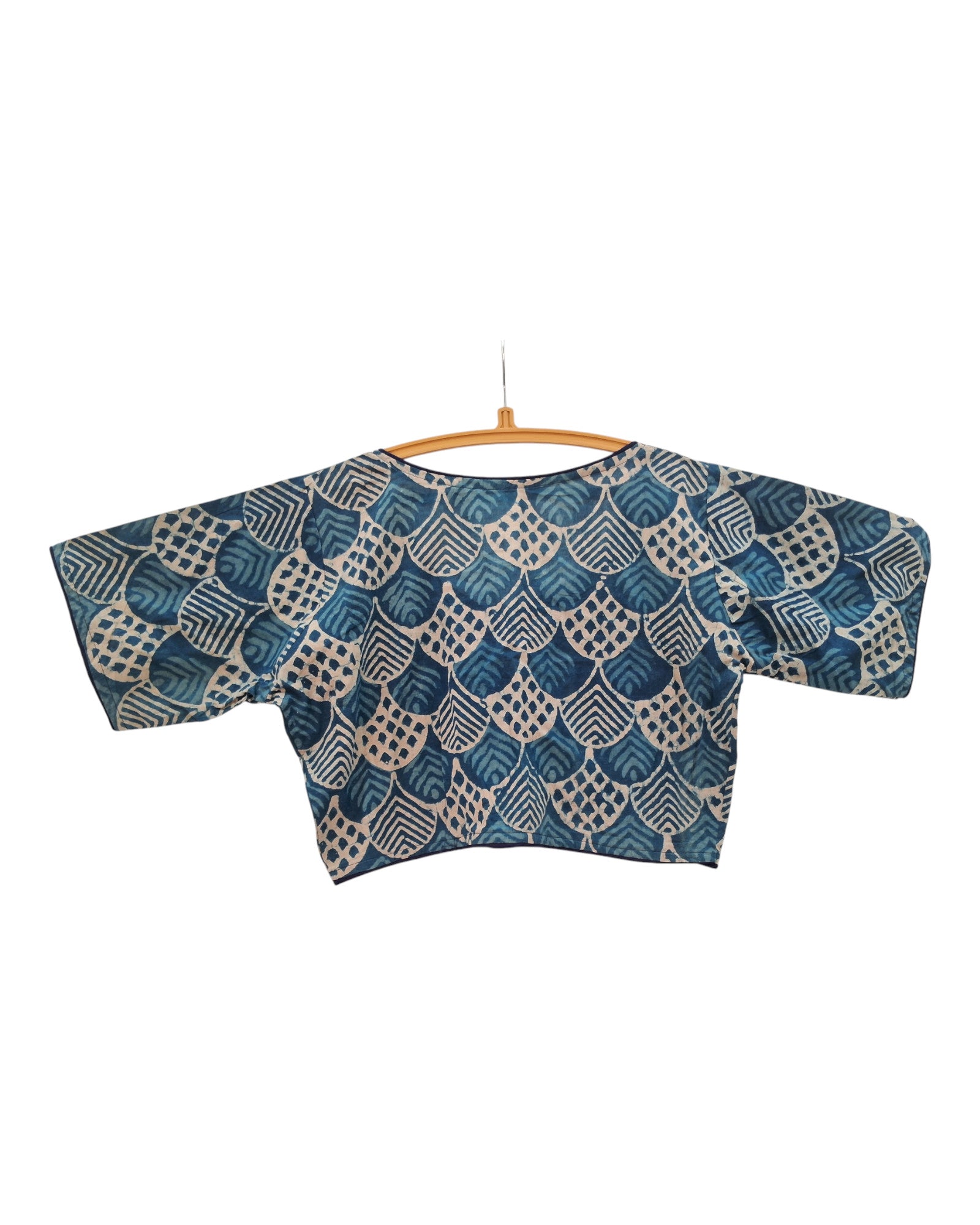Buy Indigo Dabu Print Cotton Blouse – Tvahra