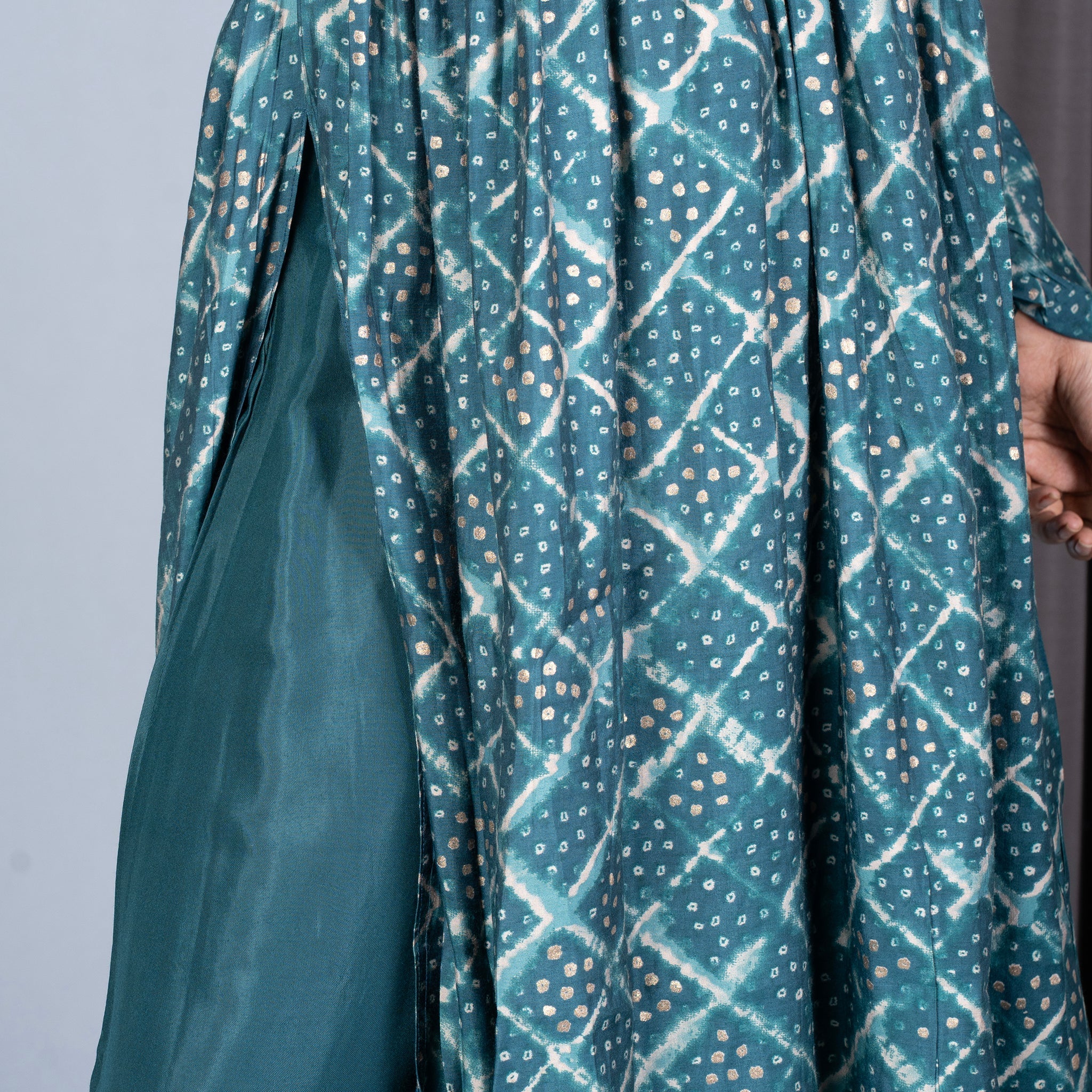 Bandhini Printed Alia Nyra Cut Modal Muslin Kurta, Pallazo Pant & Dupatta Set - Red