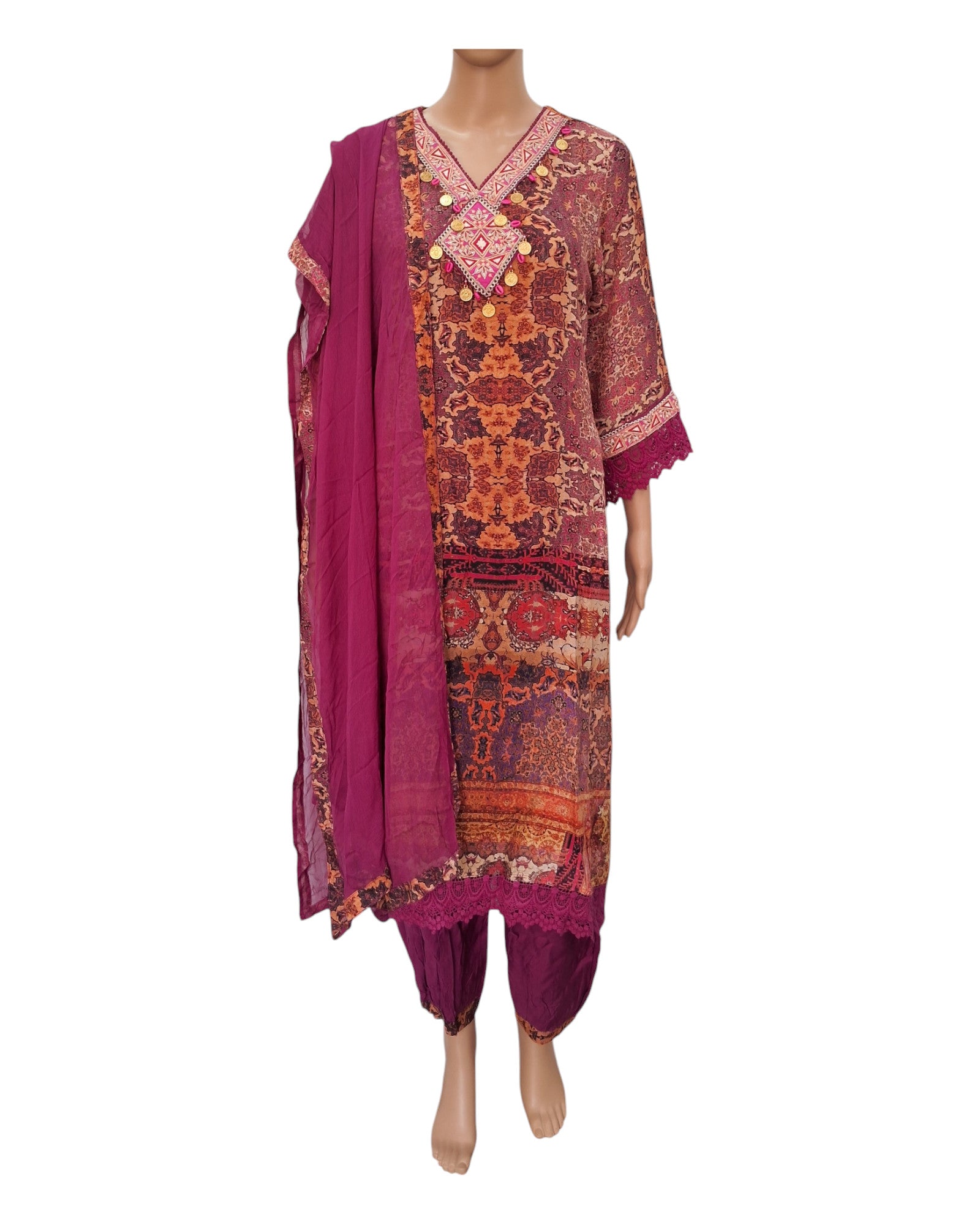 Buy Muslin Kurta Pant Dupatta Set With Afghan Pant – Tvahra
