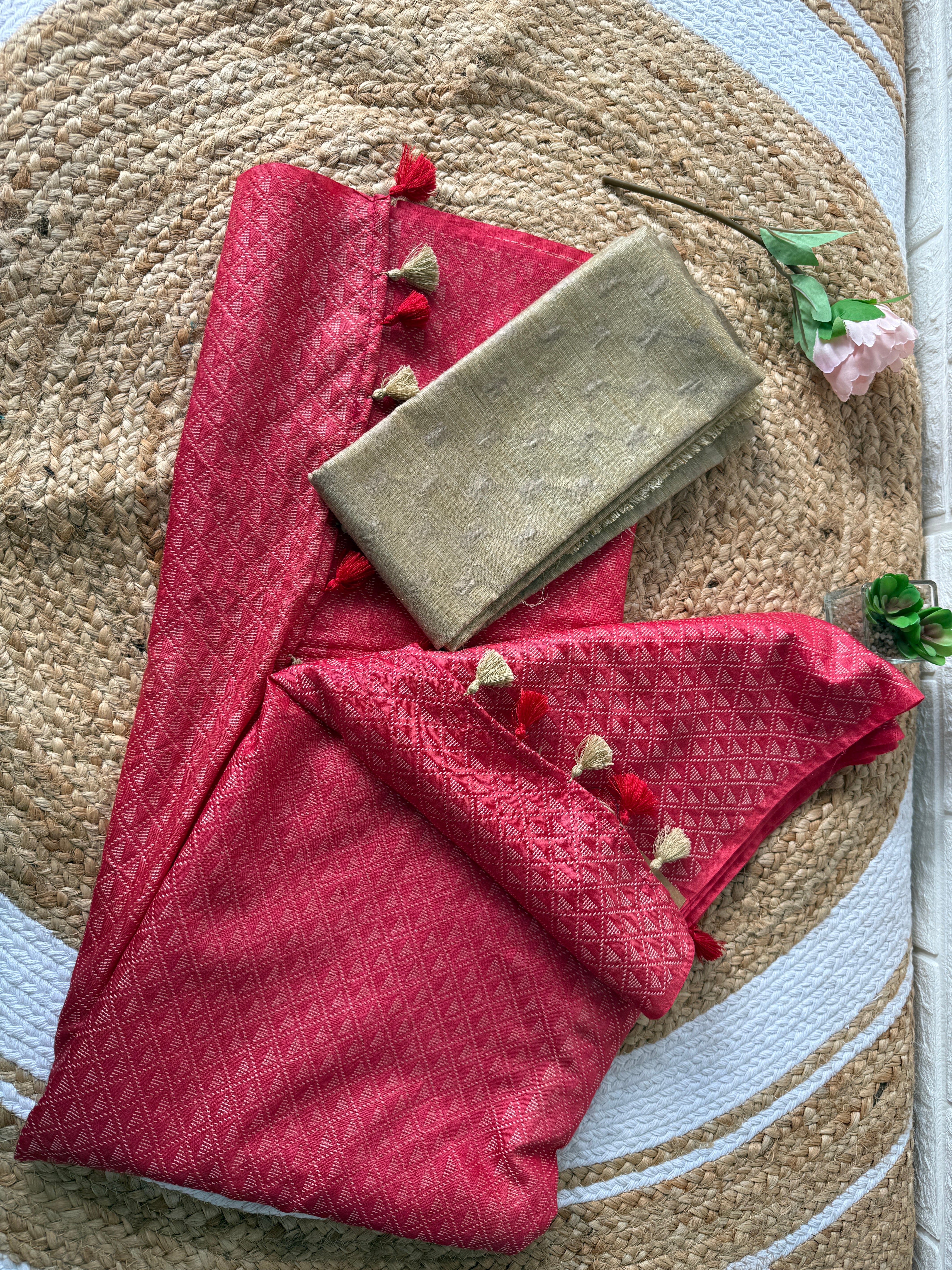 Kota Silk Saree With Kantha Staple Design