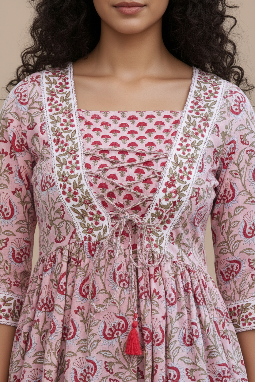 Women's A Line Cotton Tunic Floral Print