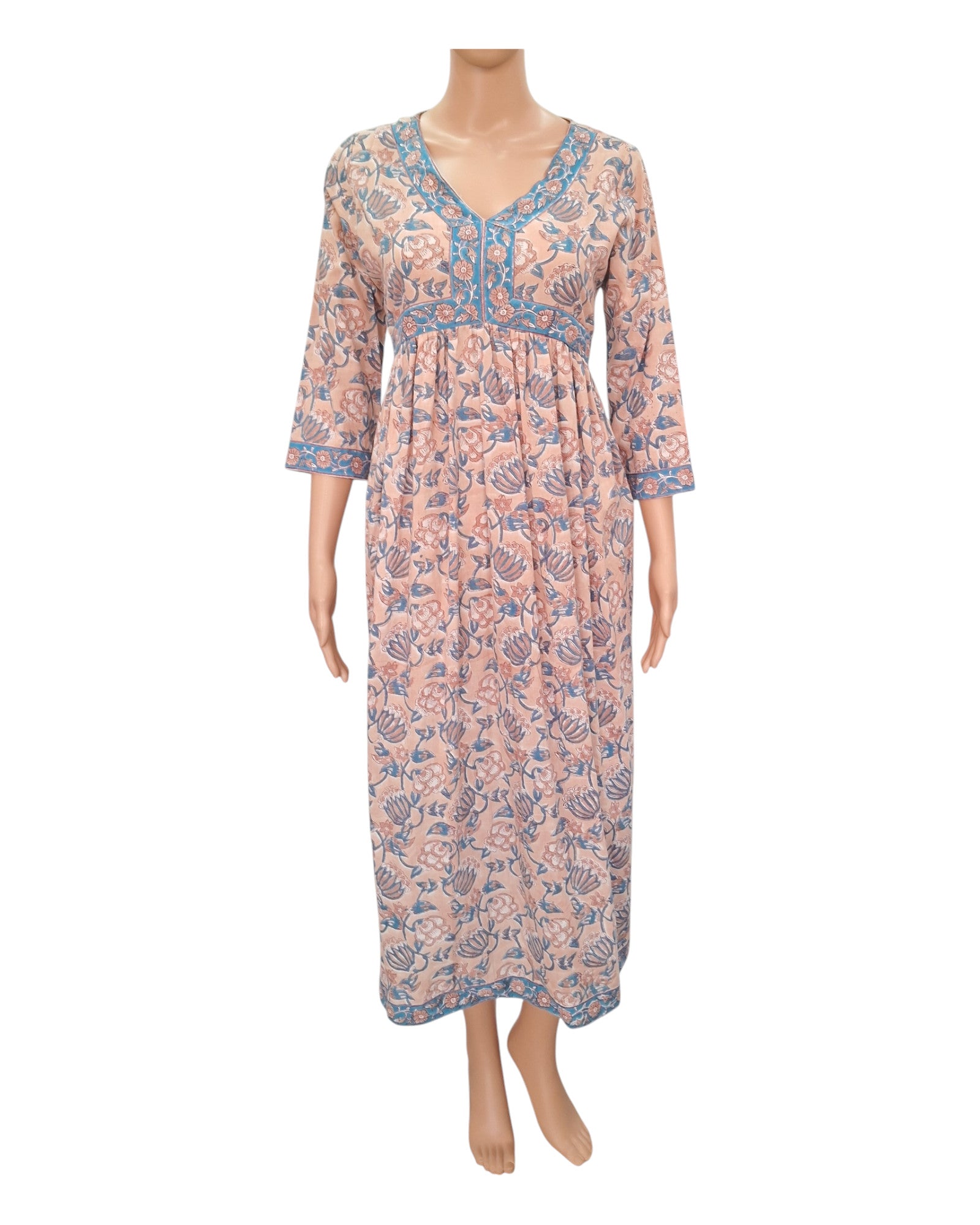 Buy Hand Block Printed Alia Cut Cotton One Piece Dress – Tvahra