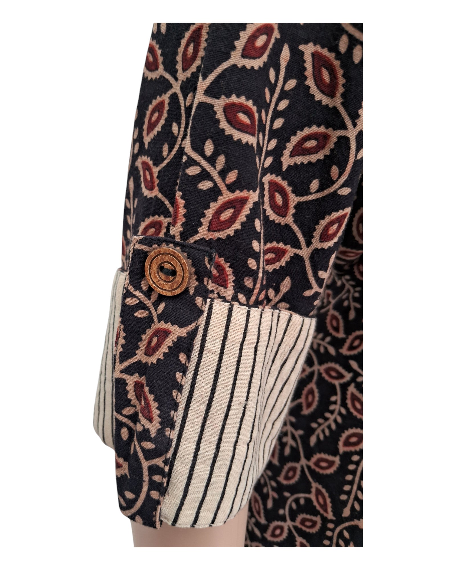 Buy Ajrakh Coat Collar Cotton One Piece Dress – Tvahra