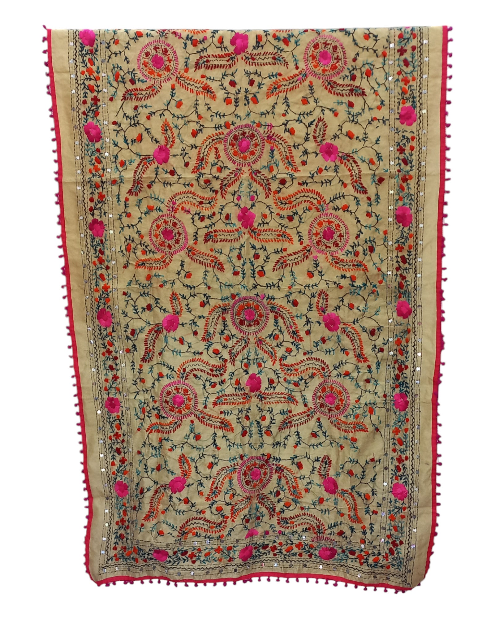 Buy Phulkari Work Tissue Dupatta in – Tvahra