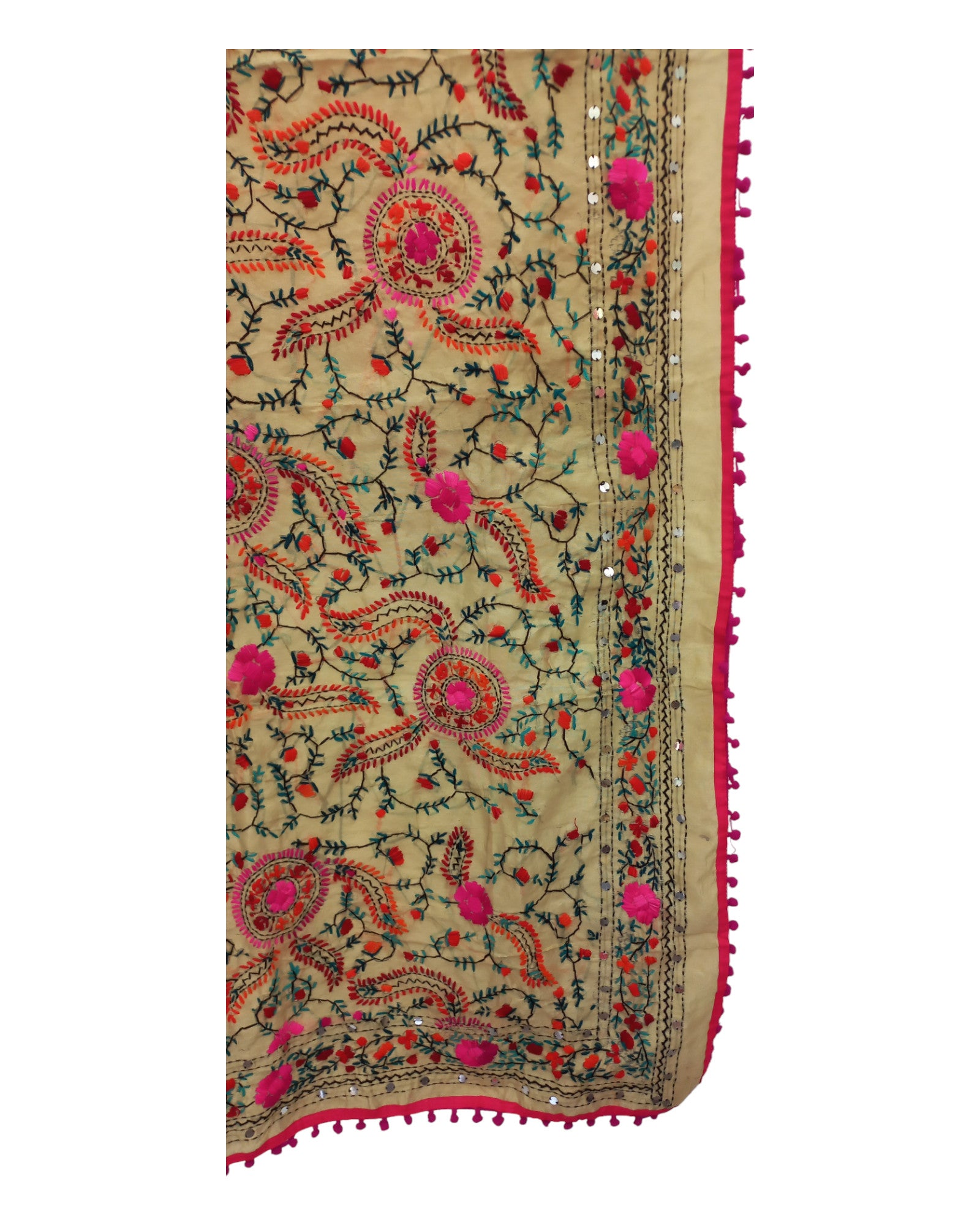 Buy Phulkari Work Tissue Dupatta in – Tvahra