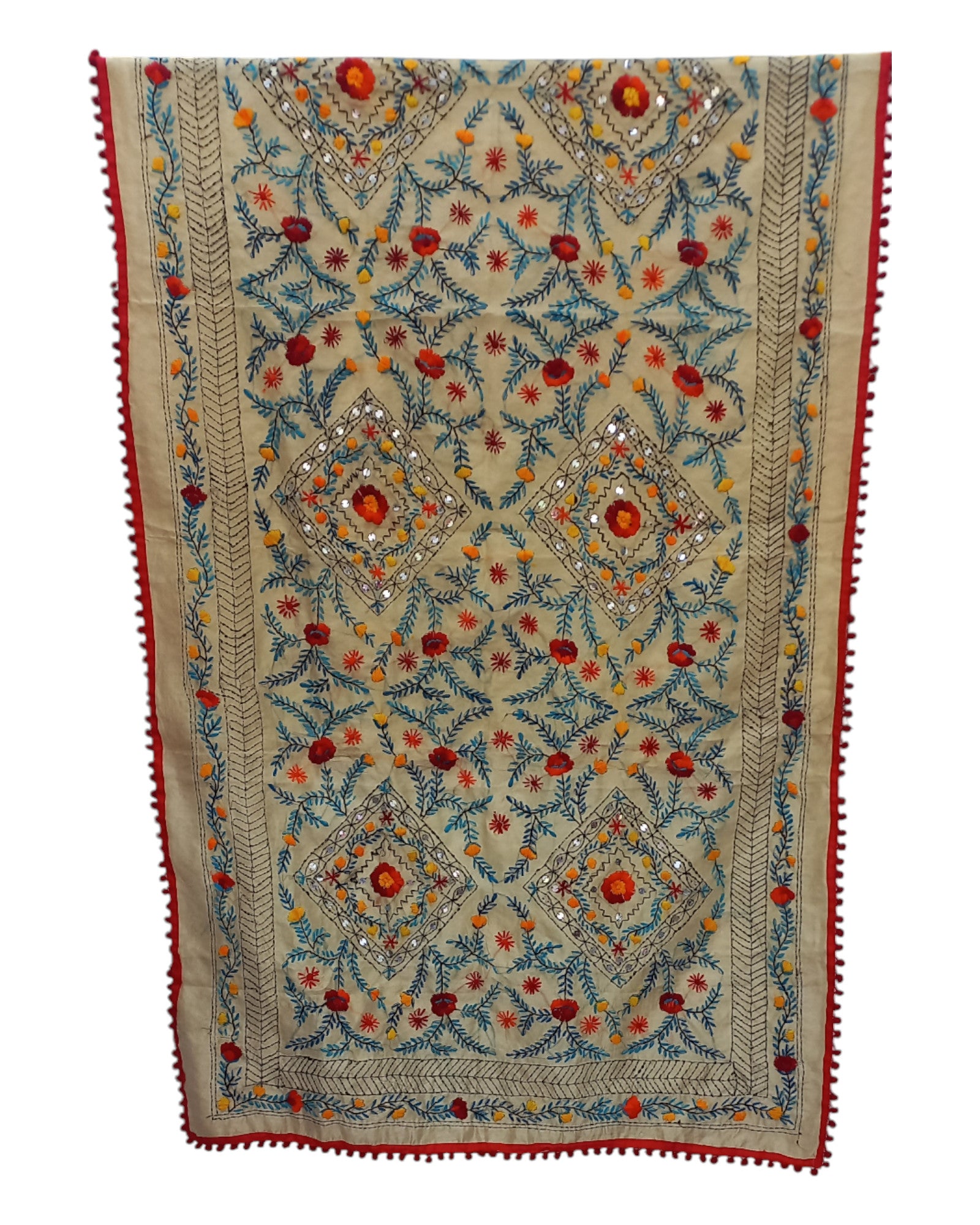 Buy Phulkari Work Tissue Dupatta in red – Tvahra