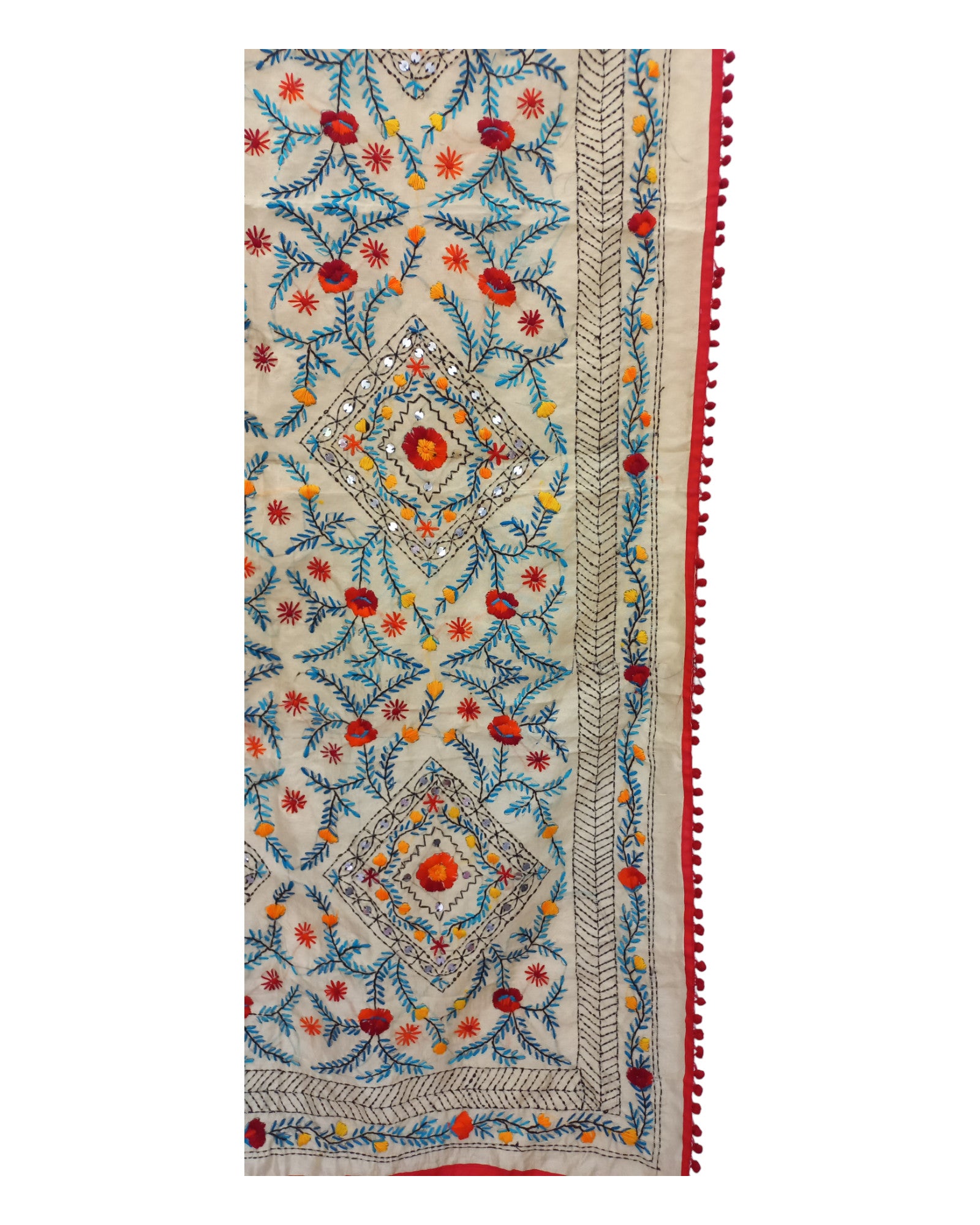 Buy Phulkari Work Tissue Dupatta in magenta – Tvahra