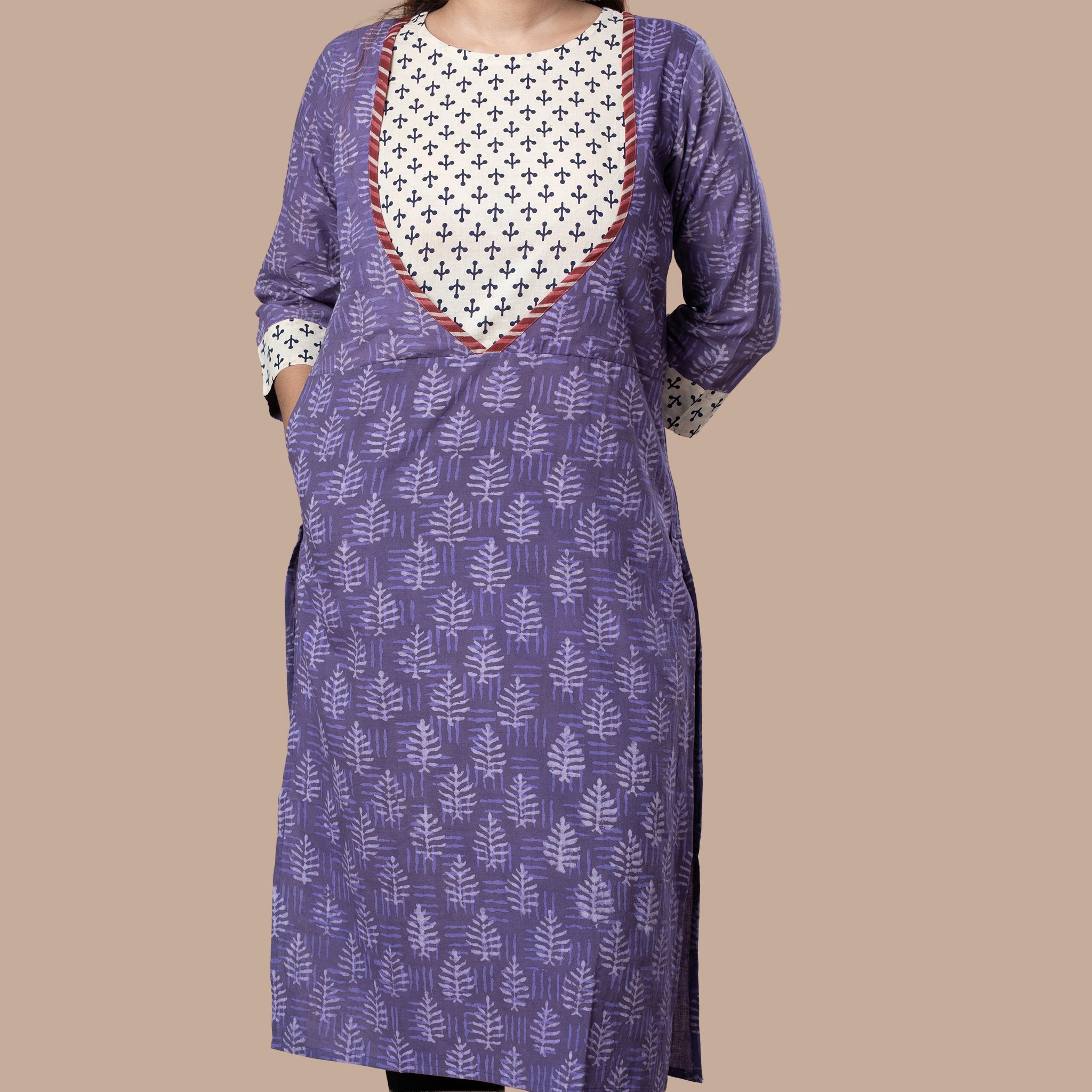 Dabu Ajrakh Fusion Cotton Kurta