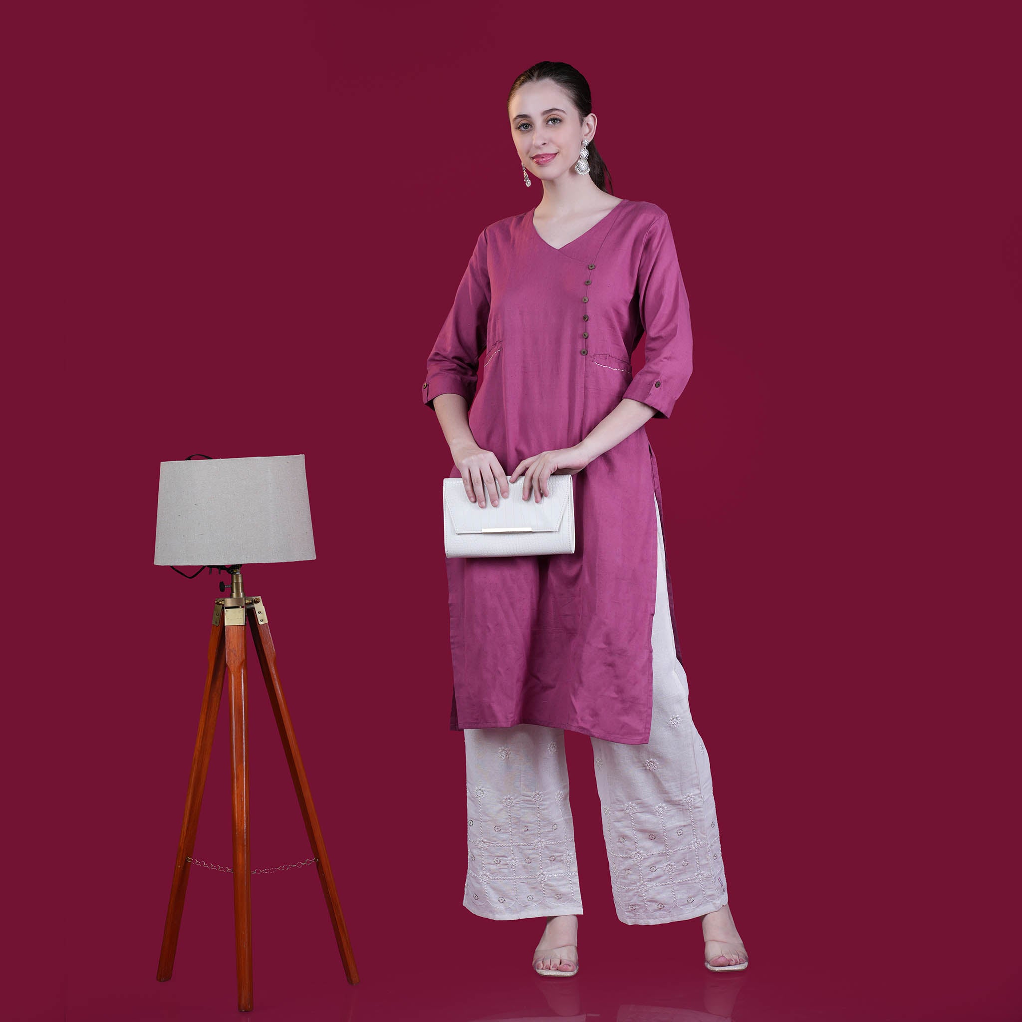 Solid Angrakha Flex Cotton Kurta
