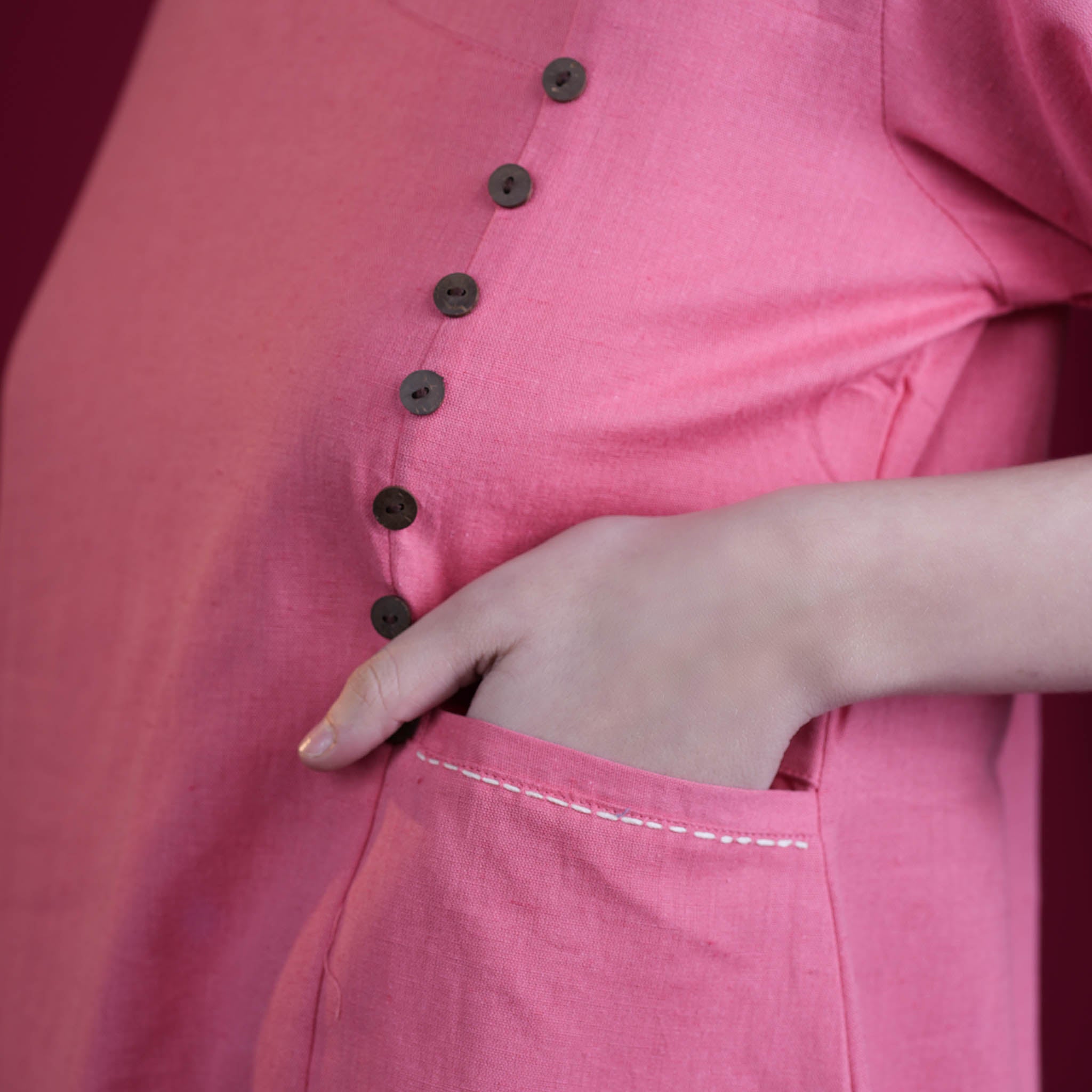 Solid Angrakha Flex Cotton Kurta