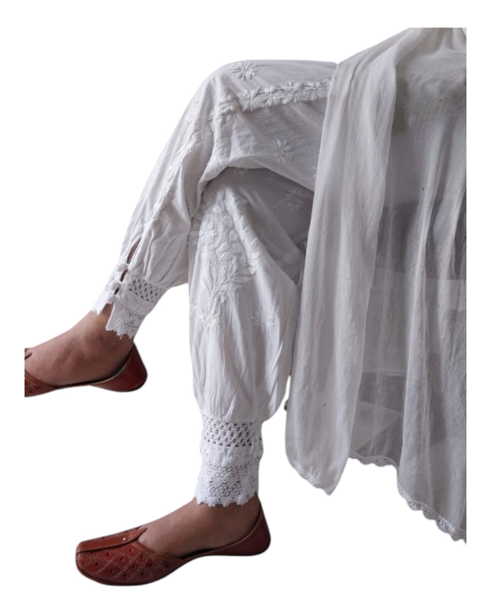 Buy Chikankari Afghan Cotton Pant – Tvahra