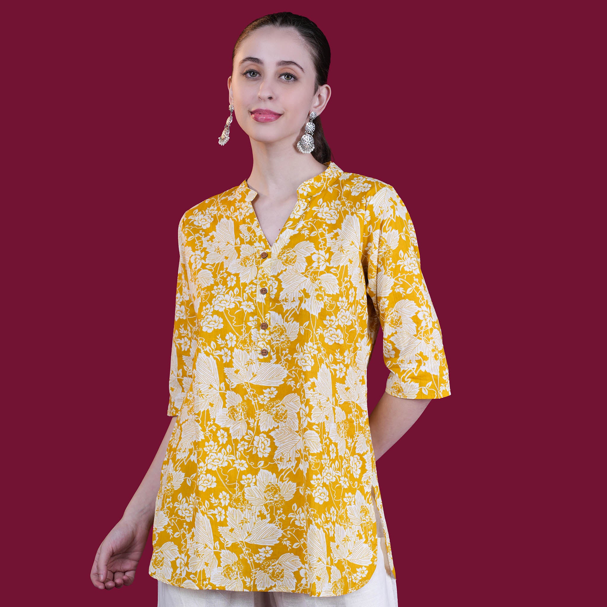 Floral Print Cotton Tunic