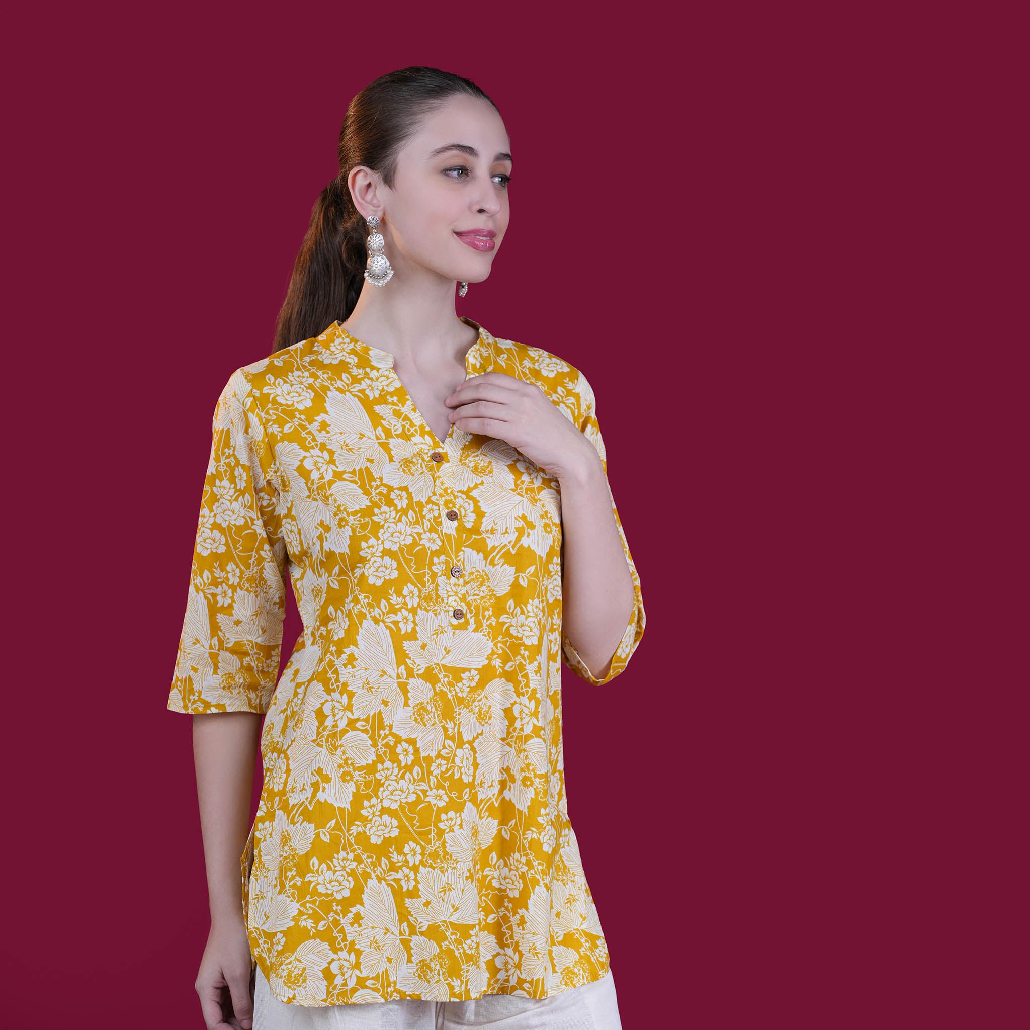 Floral Print Cotton Tunic