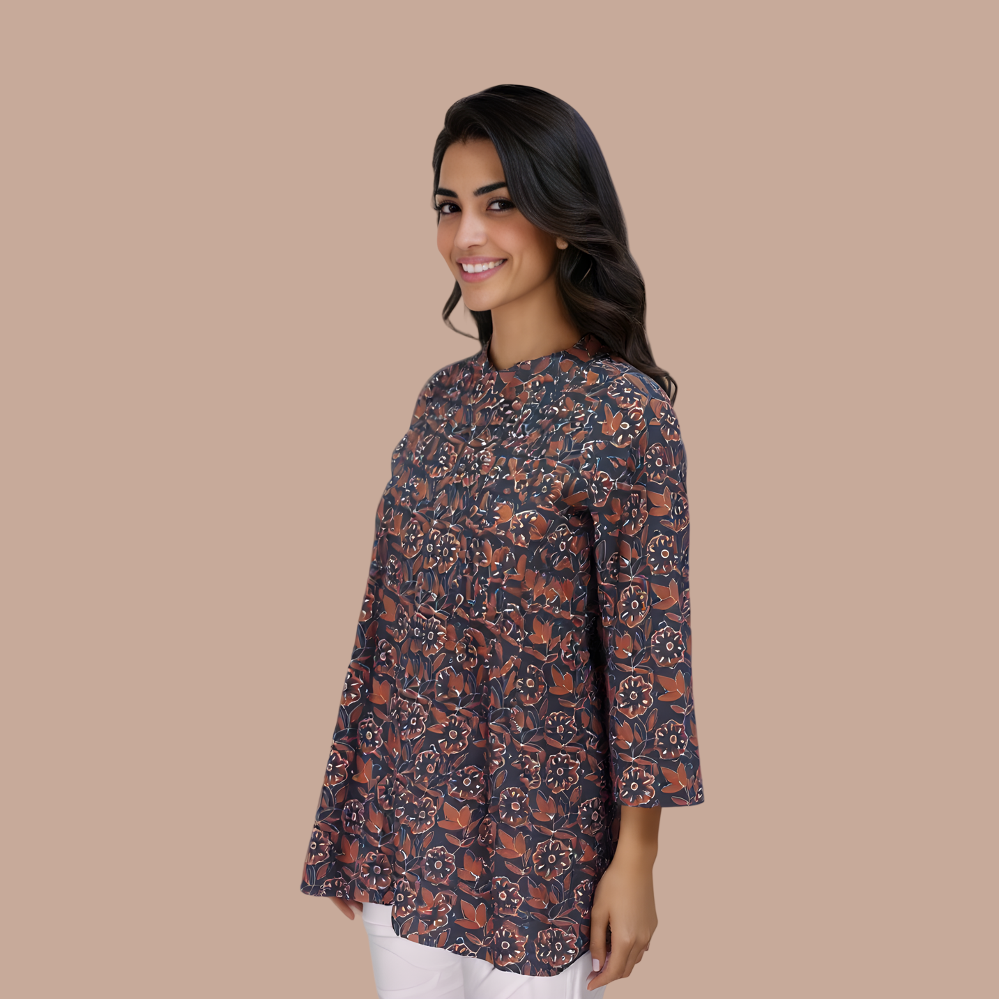 Floral Printed A-Line Cotton Tunic