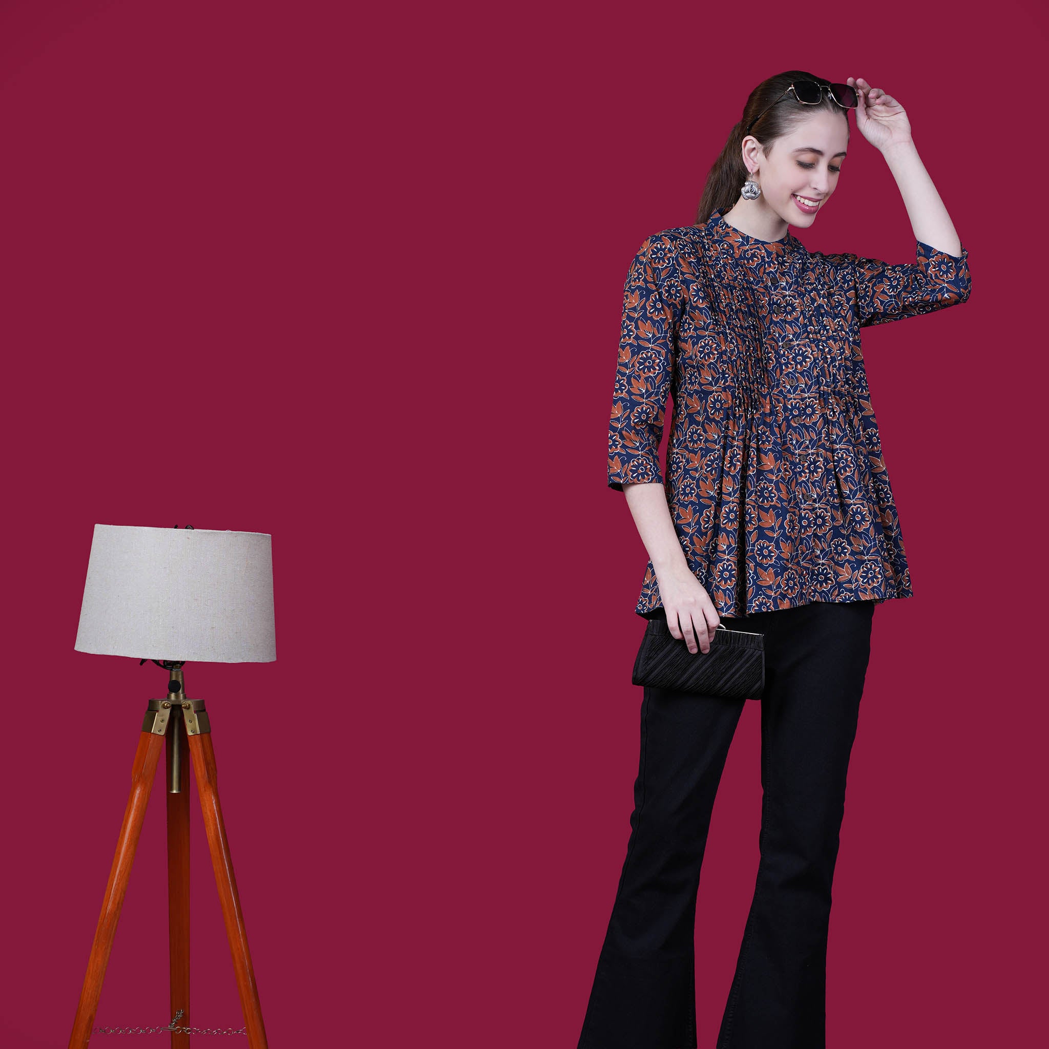 Floral Printed A-Line Cotton Tunic