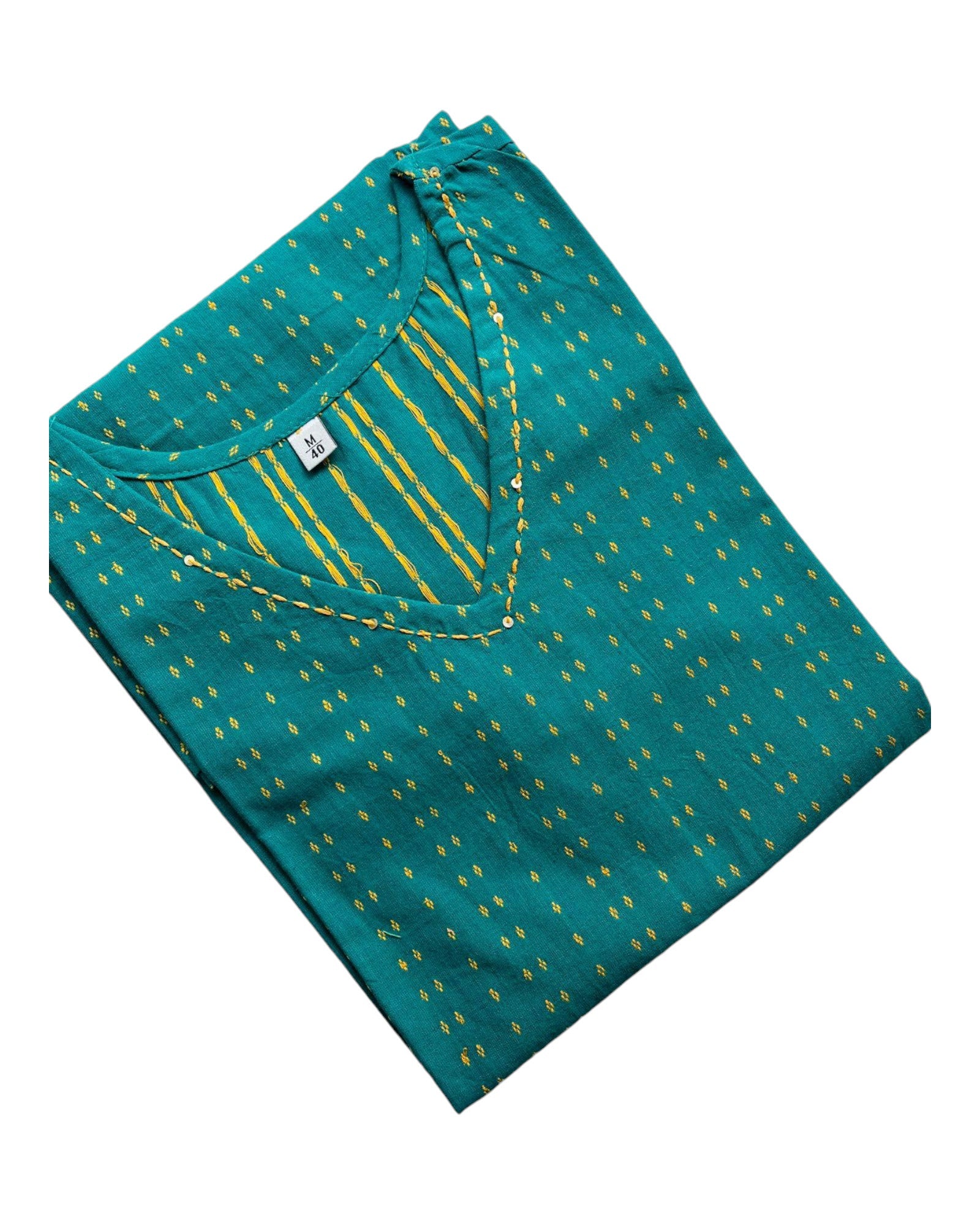 Buy Handloom Cotton Short Kurta in green – Tvahra