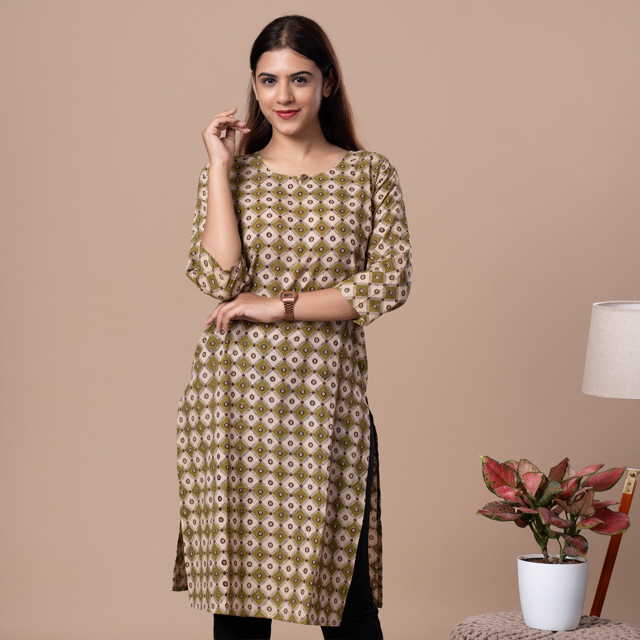 Kalamakari Print Cotton Kurta