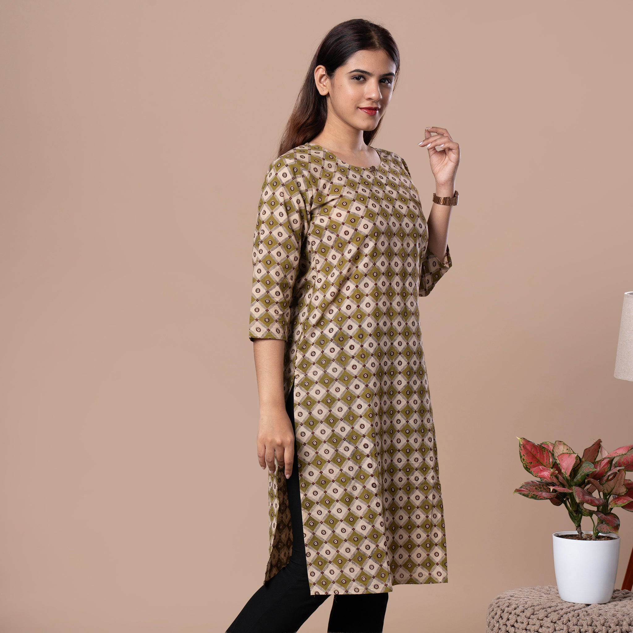 Kalamakari Print Cotton Kurta
