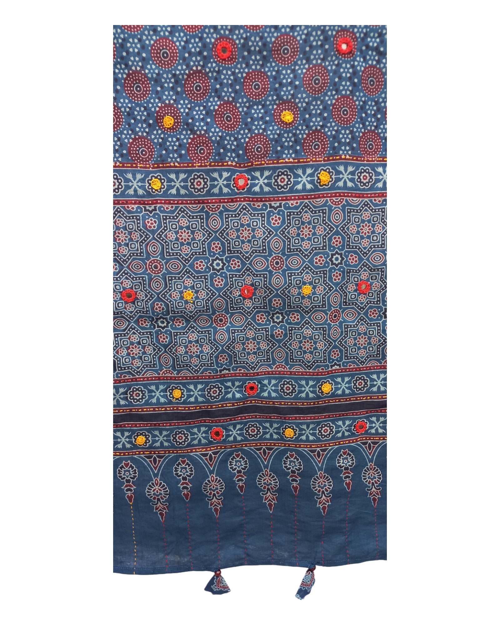 Buy Ajrakh Print Cotton Dupatta in  – Tvahra