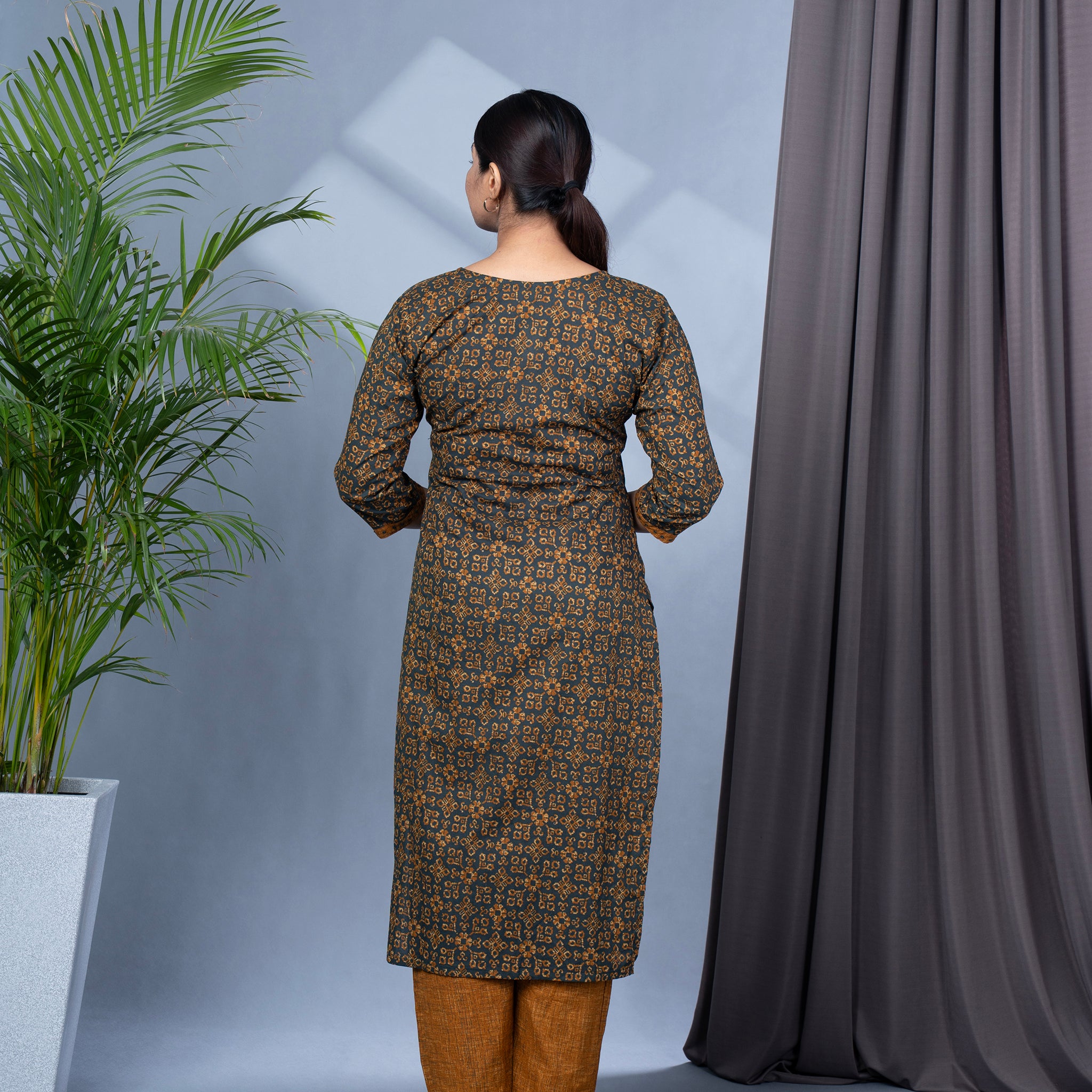 Patola Print Cotton Kurta Pant Dupatta Set