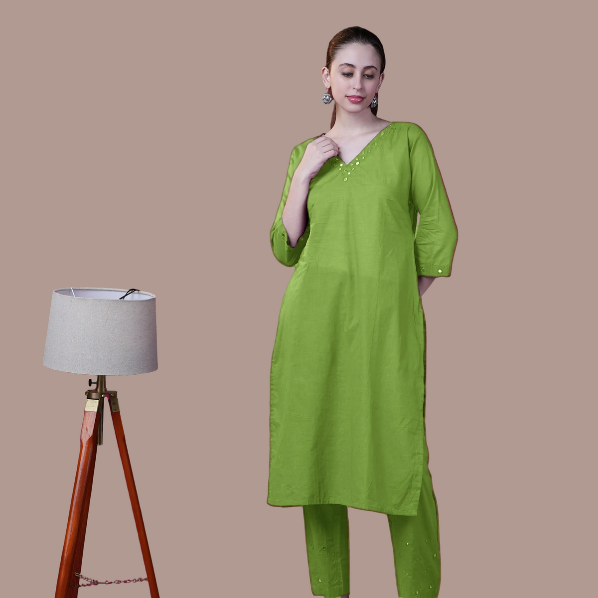 Buy Mirror Work Minimal Kurta Pant Set