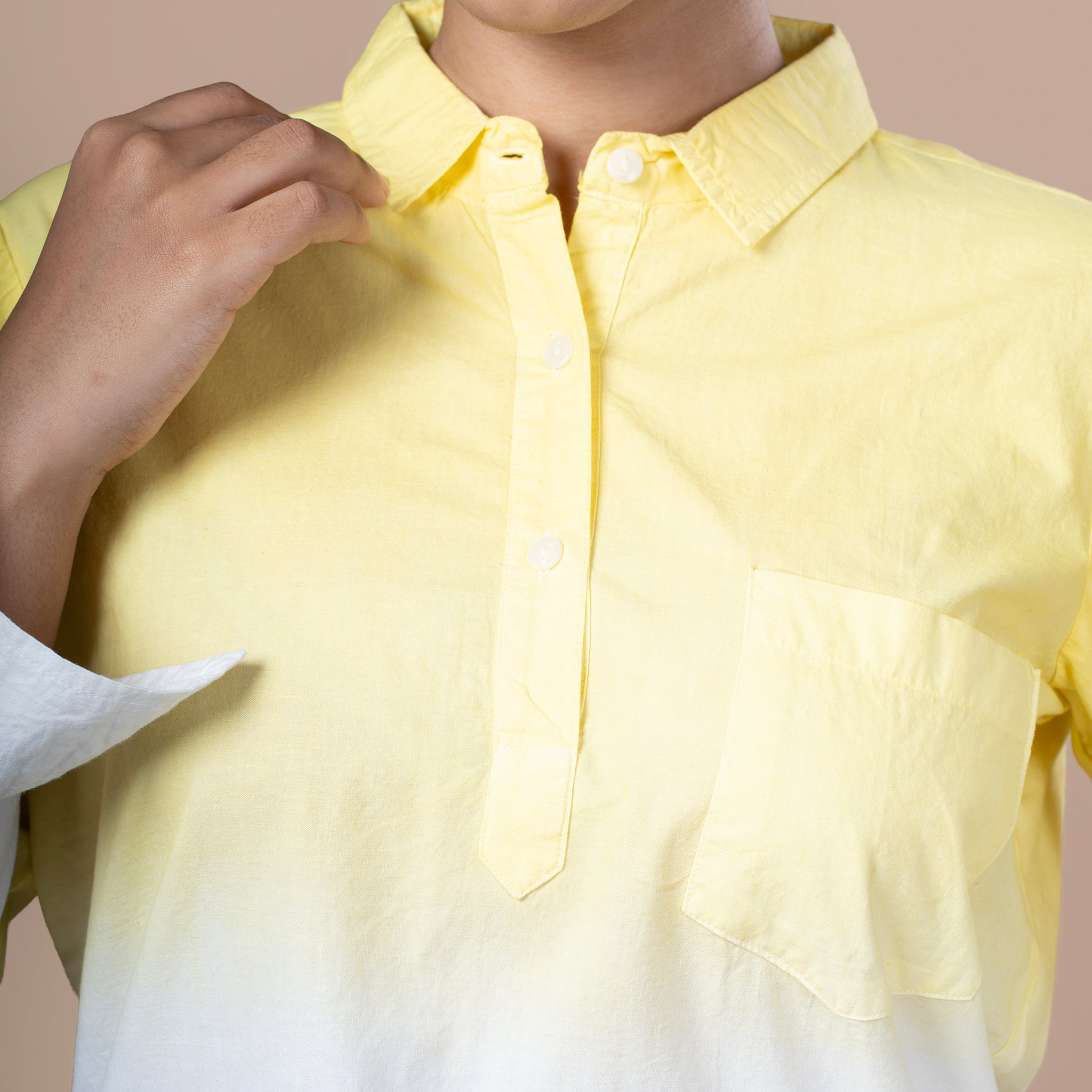 Solid Cotton Linen Shirt Style Tunic