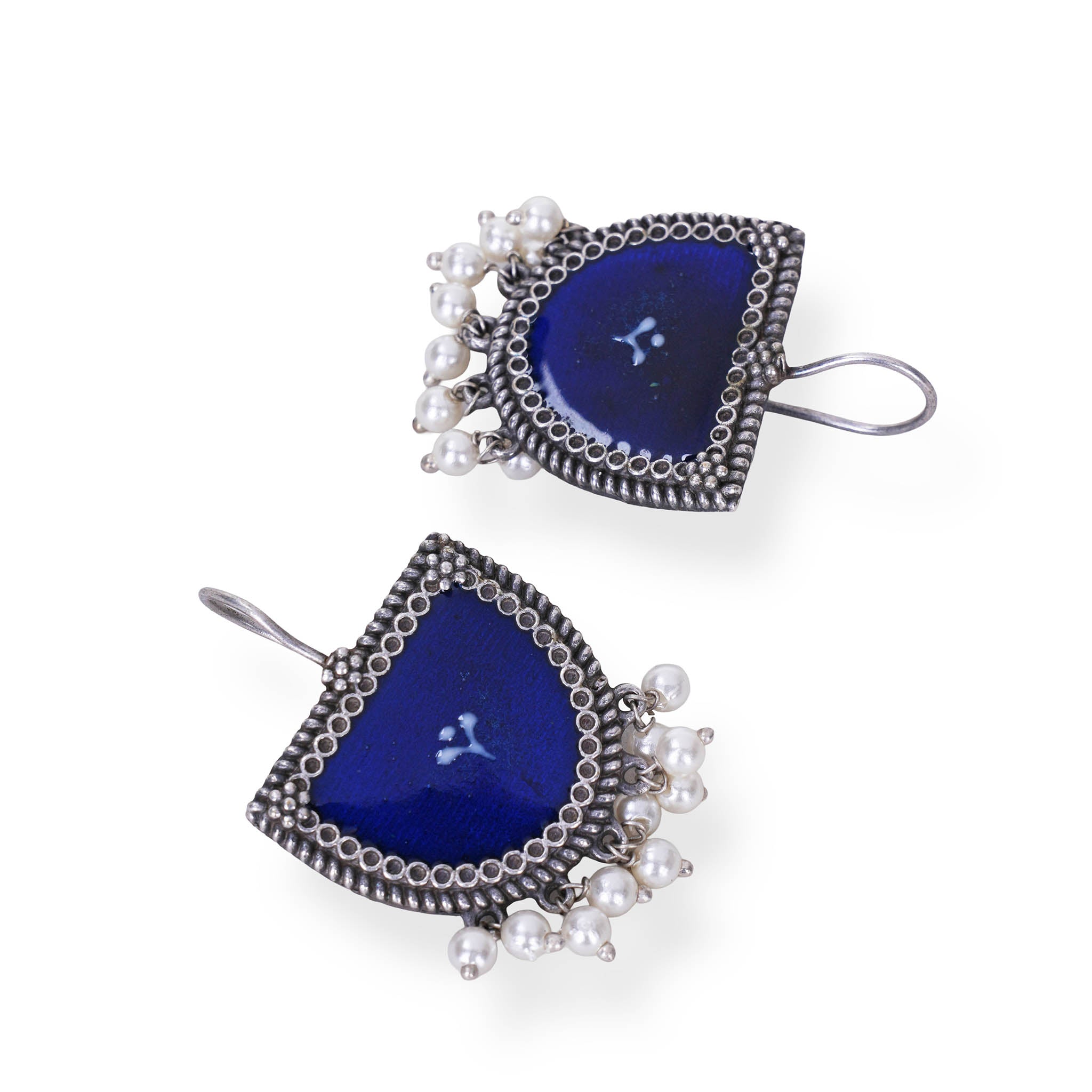 Meenakari Silver Look Alike Dangler Earring