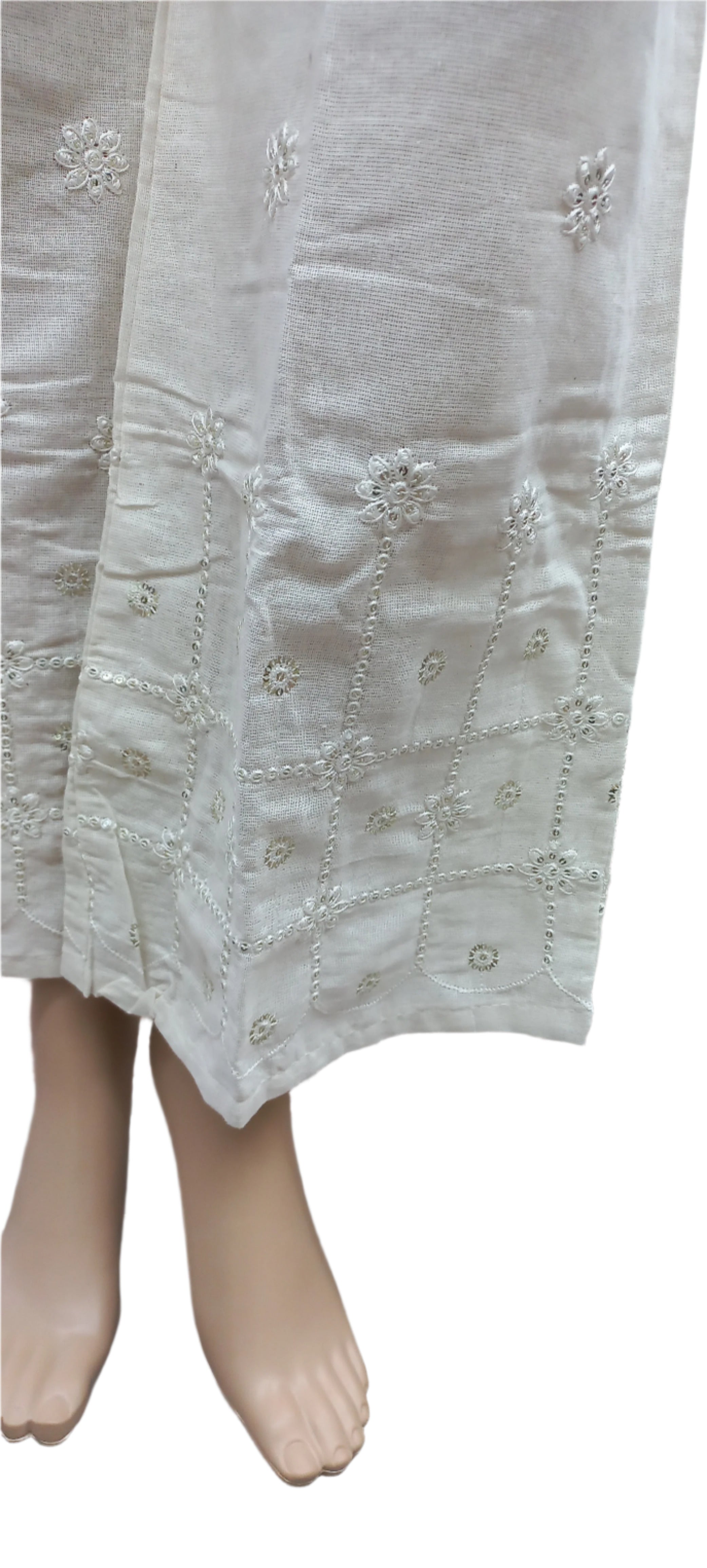 Sequin And Embroidery Khadi Cotton Pallazo