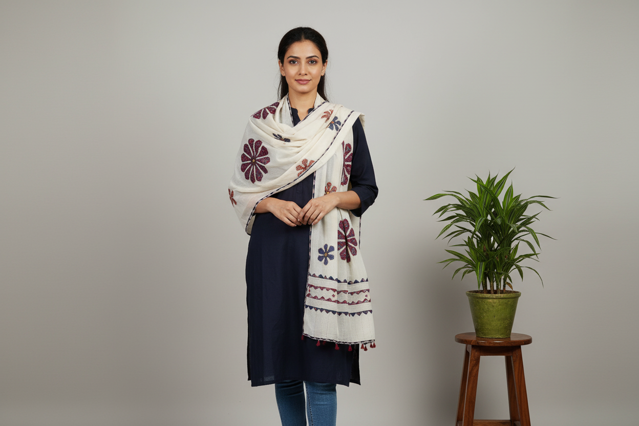 Ajrakh Applique Dupatta Lifestyle