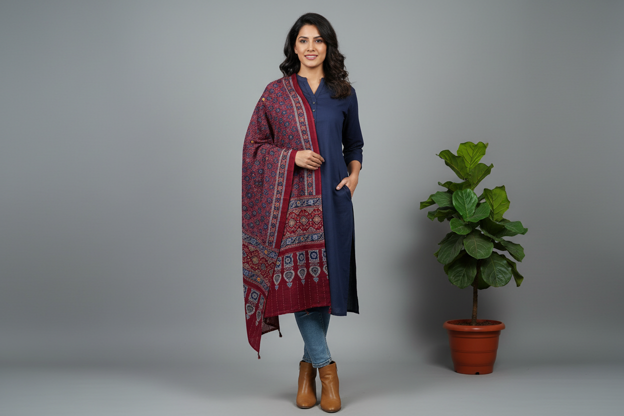 Maroon Dupatta Lifestyle
