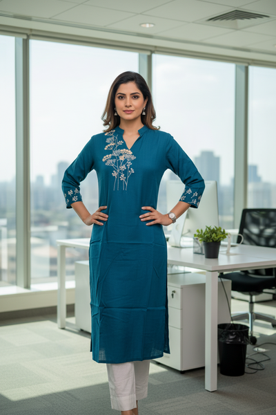 Embroidery Cotton Rayon Kurta
