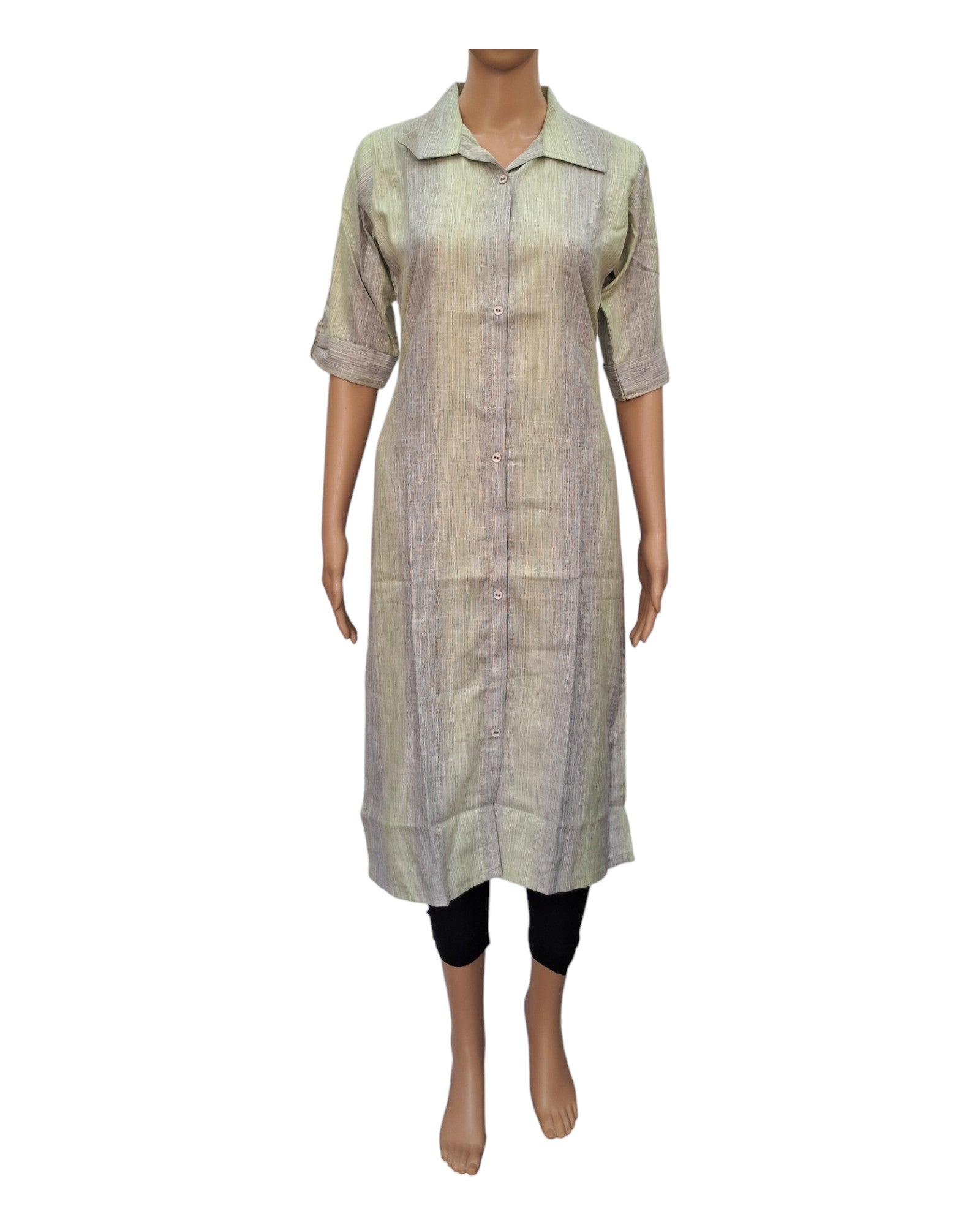 Buy Semi Formal Rayon Cotton Collar Kurta – Tvahra