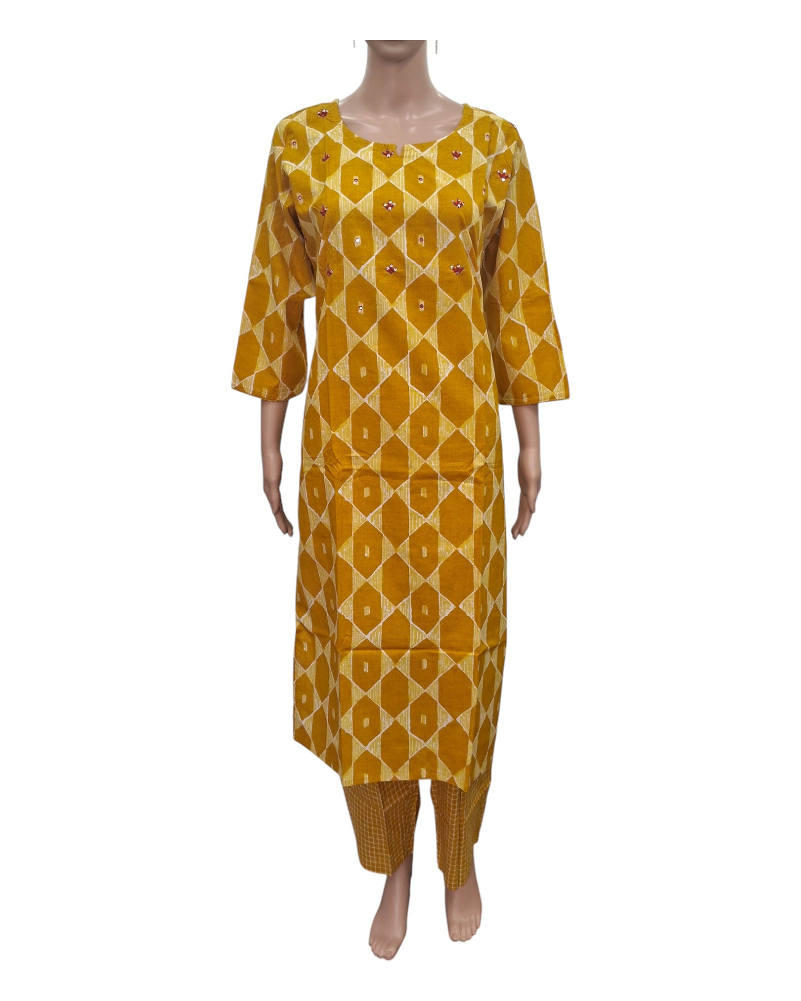 Buy Cotton Kurta Pant Set With Minimal Embroidery – Tvahra